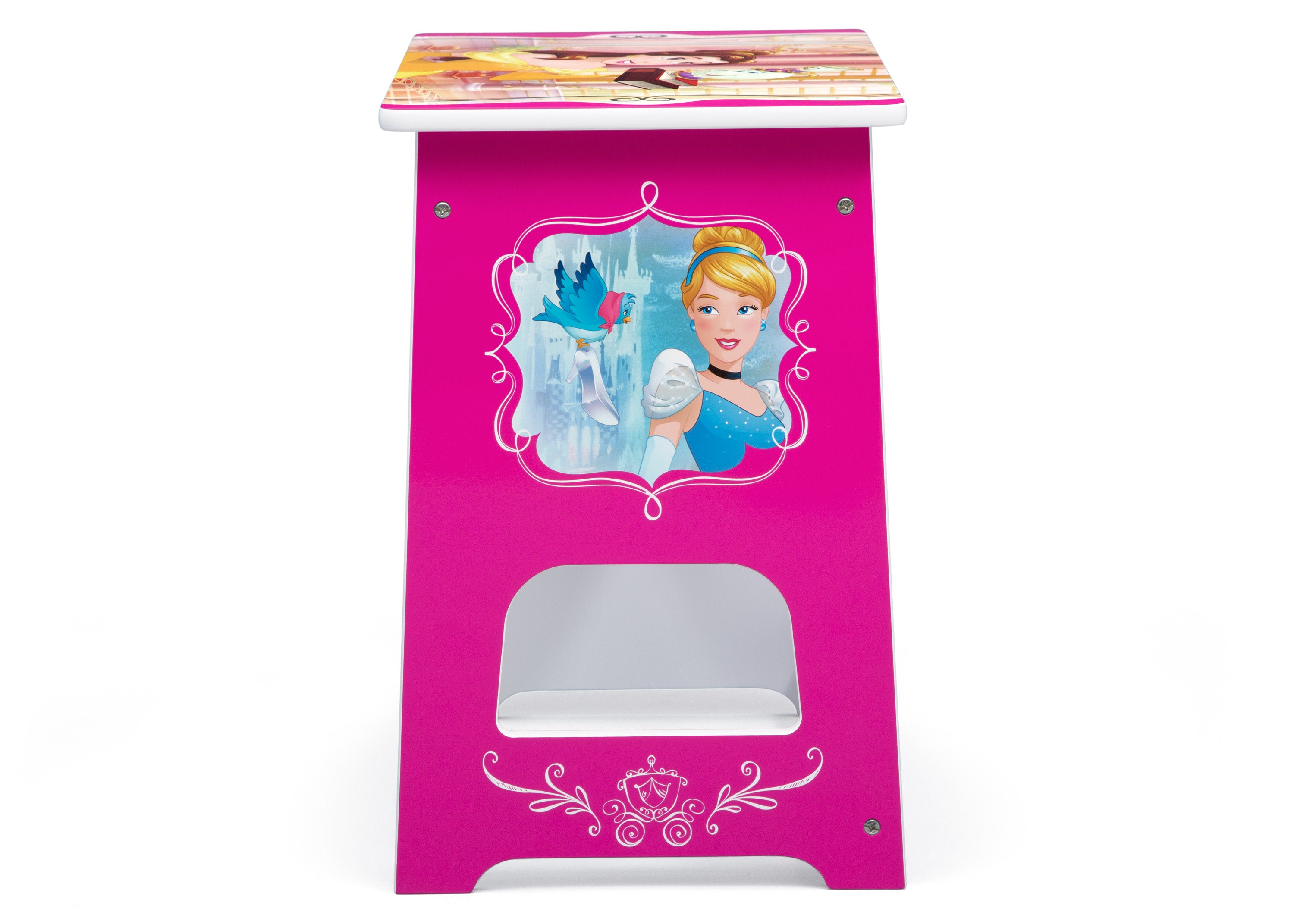 Disney Princess 4-Piece Toddler Bedroom Set - Includes Toddler Bed, Toy Storage Bin & Kids Desk with Chair - Perfect for Girls' Room Decor & Playtime Organization