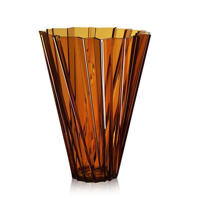 Amber Glass Vase - Handcrafted Shanghai Style Home Decor for Living Room, Wedding Centerpiece & Gift