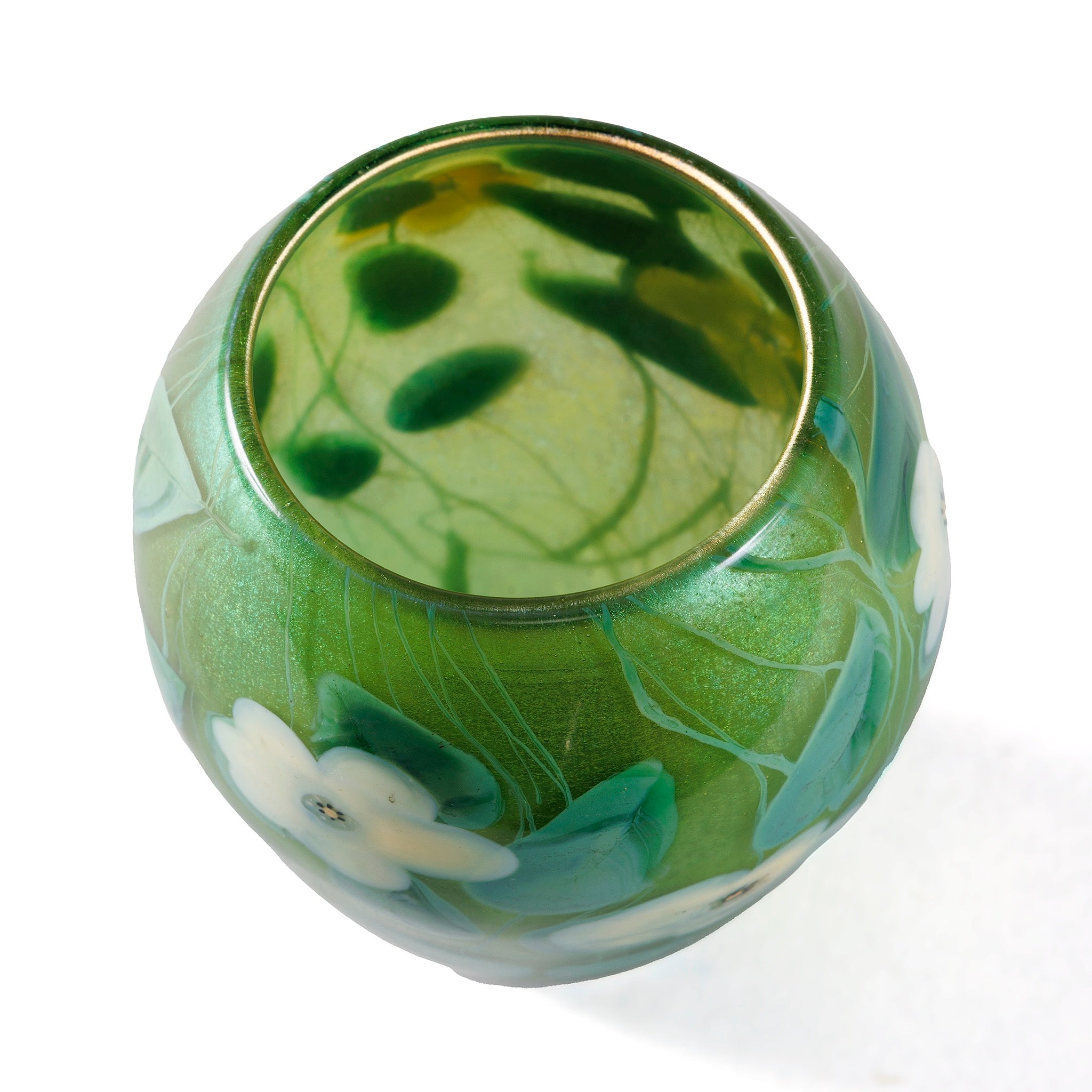Tiffany Studios New York Handcrafted Glass Paperweight Vase - Elegant Home Decor for Living Room, Office, or Gift Giving