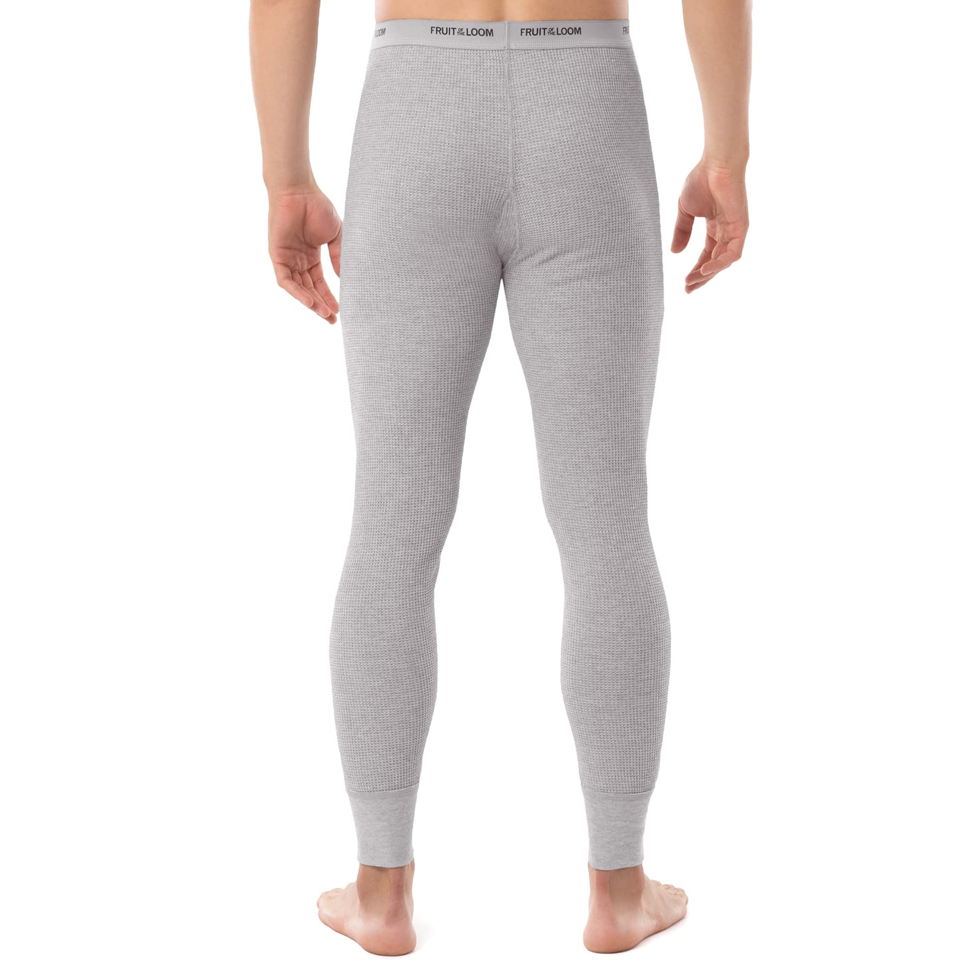 Fruit of the Loom Men's Classic Midweight Waffle Thermal Underwear Bottoms - Warm Winter Base Layer for Outdoor Activities & Cold Weather Comfort