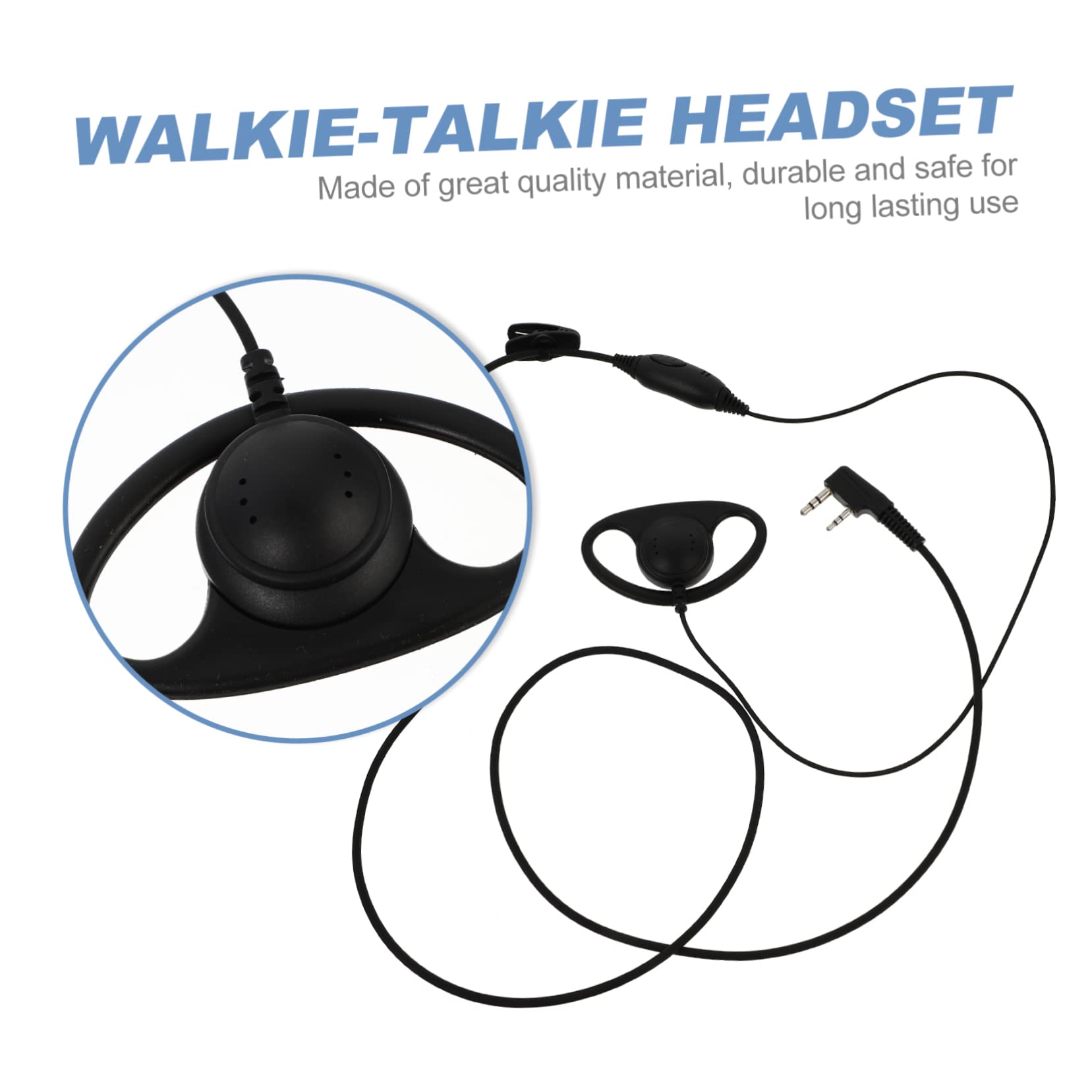 OSALADI Walkie Talkie Headset with Wired Intercom - Single Ear Hook Headphones for Two-Way Radio Communication - Ideal for Security, Construction, and Outdoor Adventures