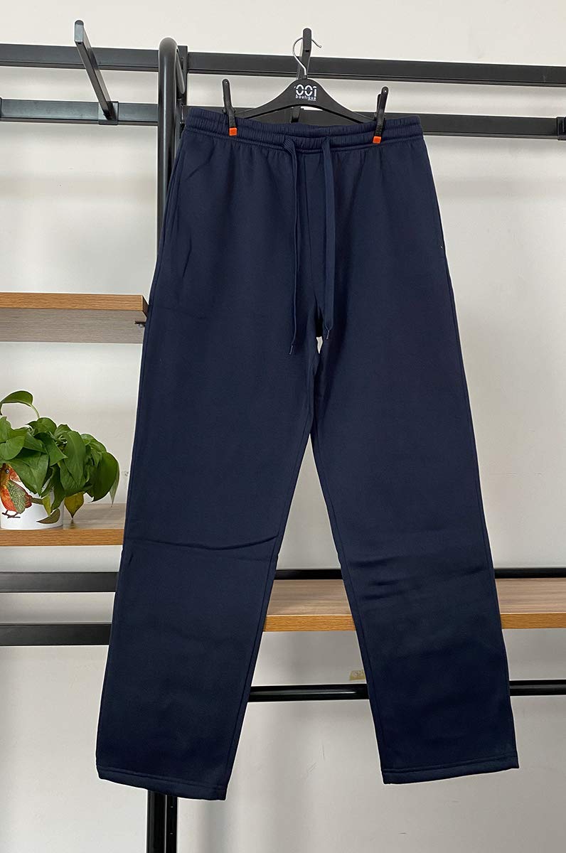 Men's Fleece Sweatpants - Open Bottom Joggers with Pockets, Straight Leg Running Pants for Casual & Athletic Wear - Perfect for Gym, Lounge & Outdoor Activities
