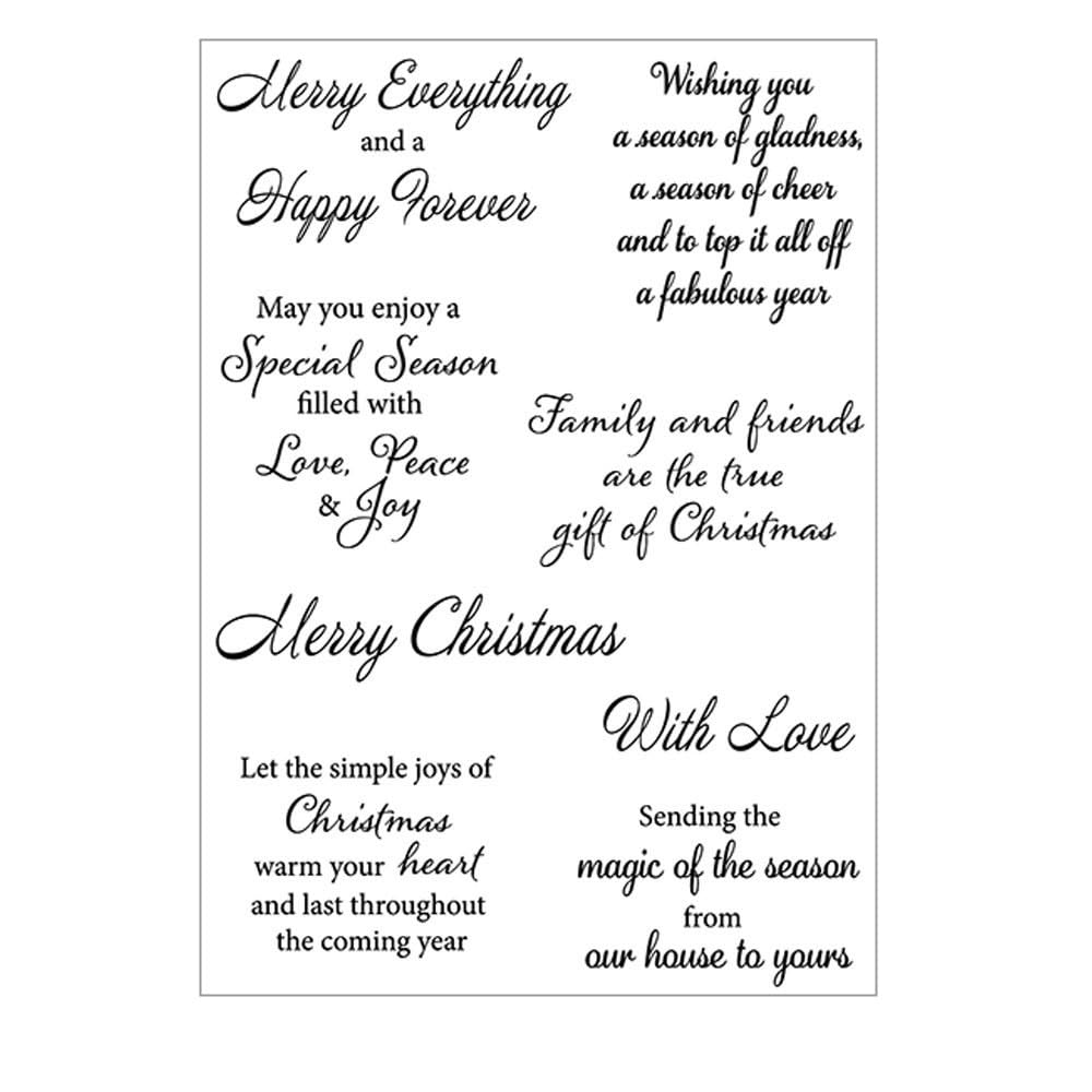 Arbuya Christmas Sentiment Clear Stamps Set - Holiday Card Making, Journaling & Scrapbooking Supplies - Festive Rubber Stamps for DIY Greeting Cards, Art Journals & Paper Crafts - Perfect for Christmas Decorations & Gift Wrapping