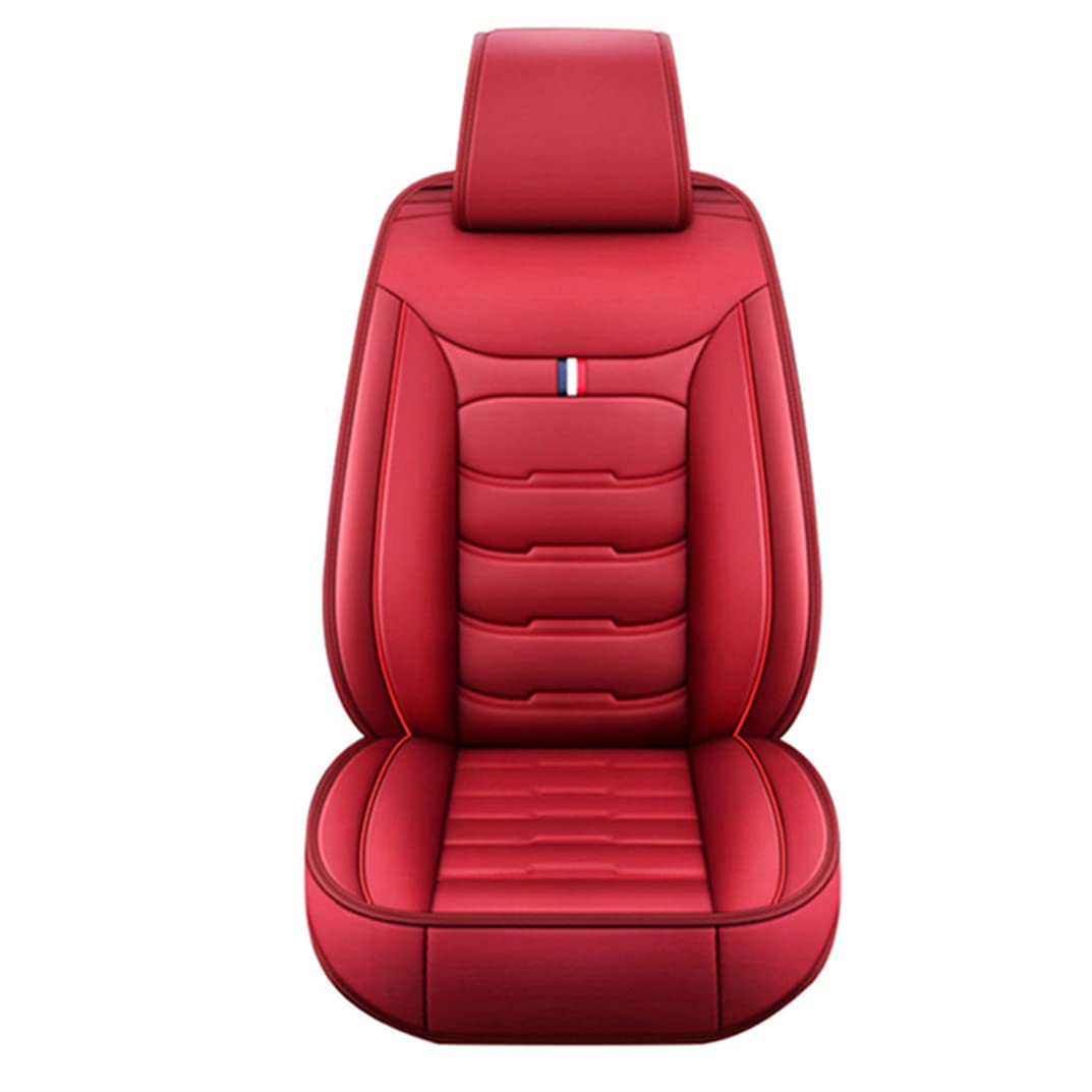 2016-2019 Chevrolet Camaro Leather Seat Covers - 5-Piece Full Set, Waterproof & Breathable, Airbag Compatible (Red) - Perfect for Car Protection & Comfort