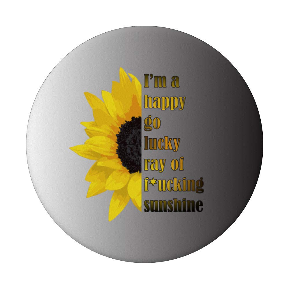 Happy Go Lucky Ray of Sunshine Sunflower PopSocket - Swappable Grip for Phones & Tablets, Perfect for Everyday Use, Travel, and Hands-Free Convenience