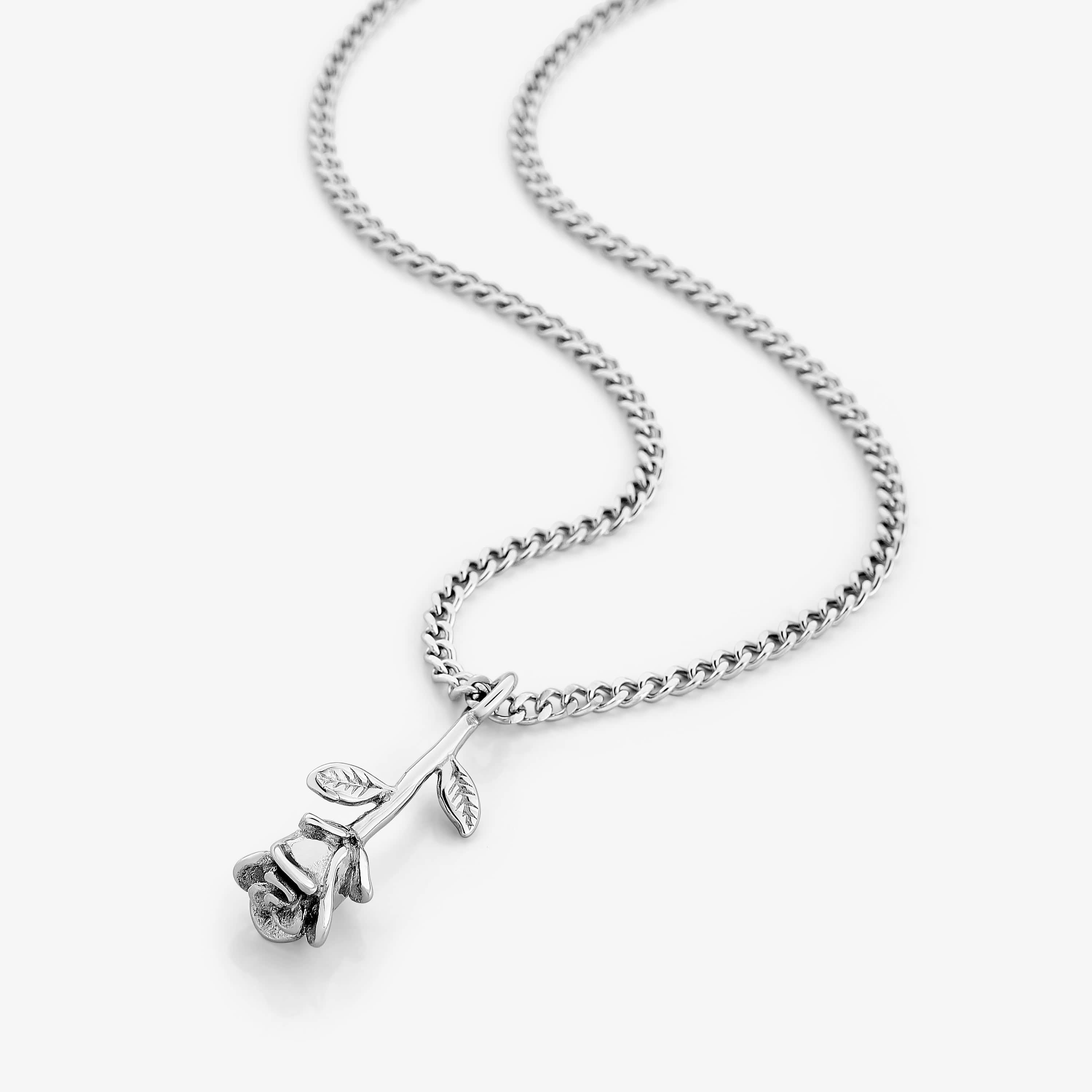 Bloom Necklace V2 for Men - Elegant Stainless Steel Pendant Necklace | Perfect Gift for Him, Anniversary, Birthday & Special Occasions | Trendy Jewelry for Everyday Wear & Formal Events