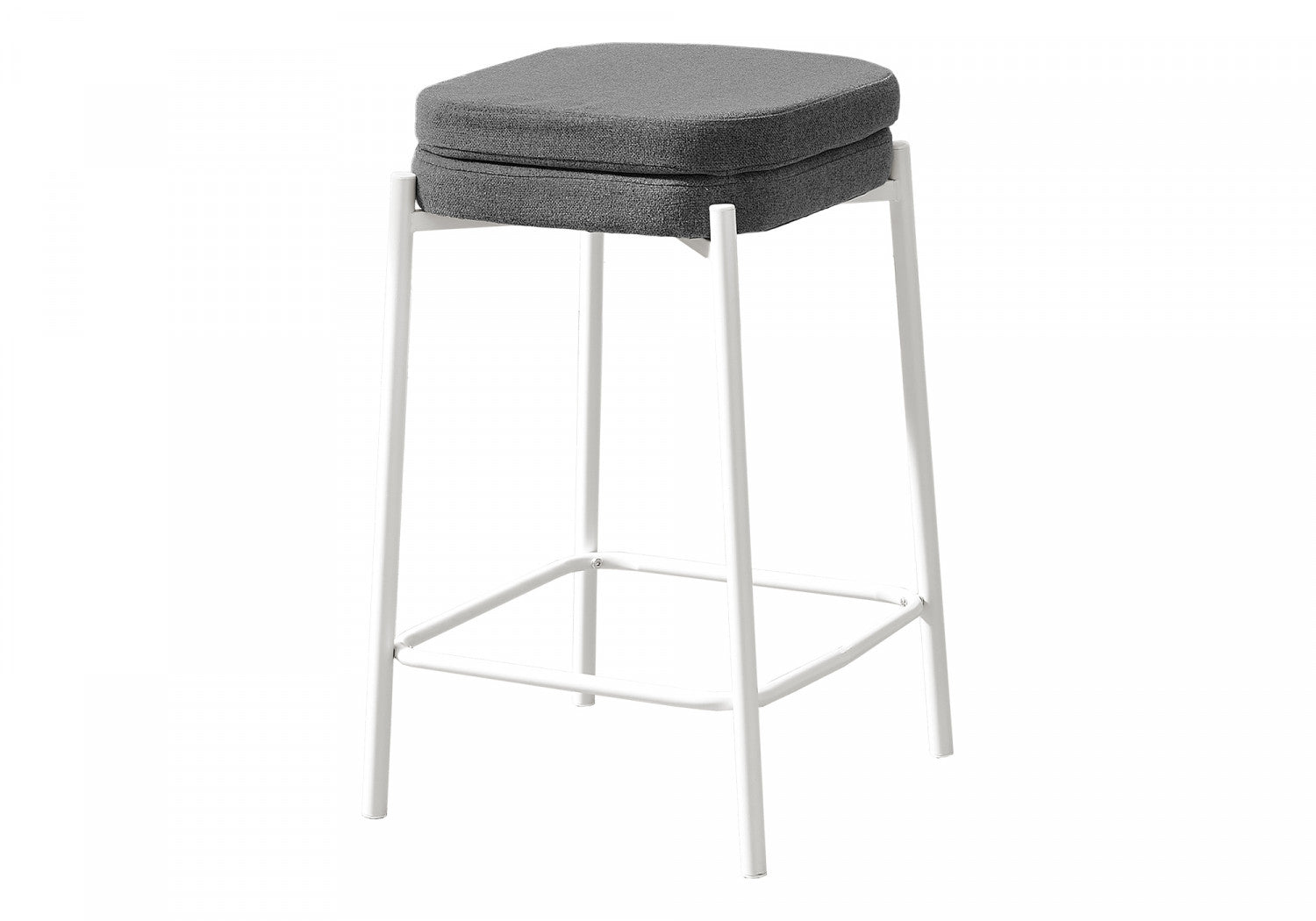 White & Grey Aspen Counter Stool Set of 2 - Modern Kitchen Bar Stools for Breakfast Nook, Island Seating & Home Decor