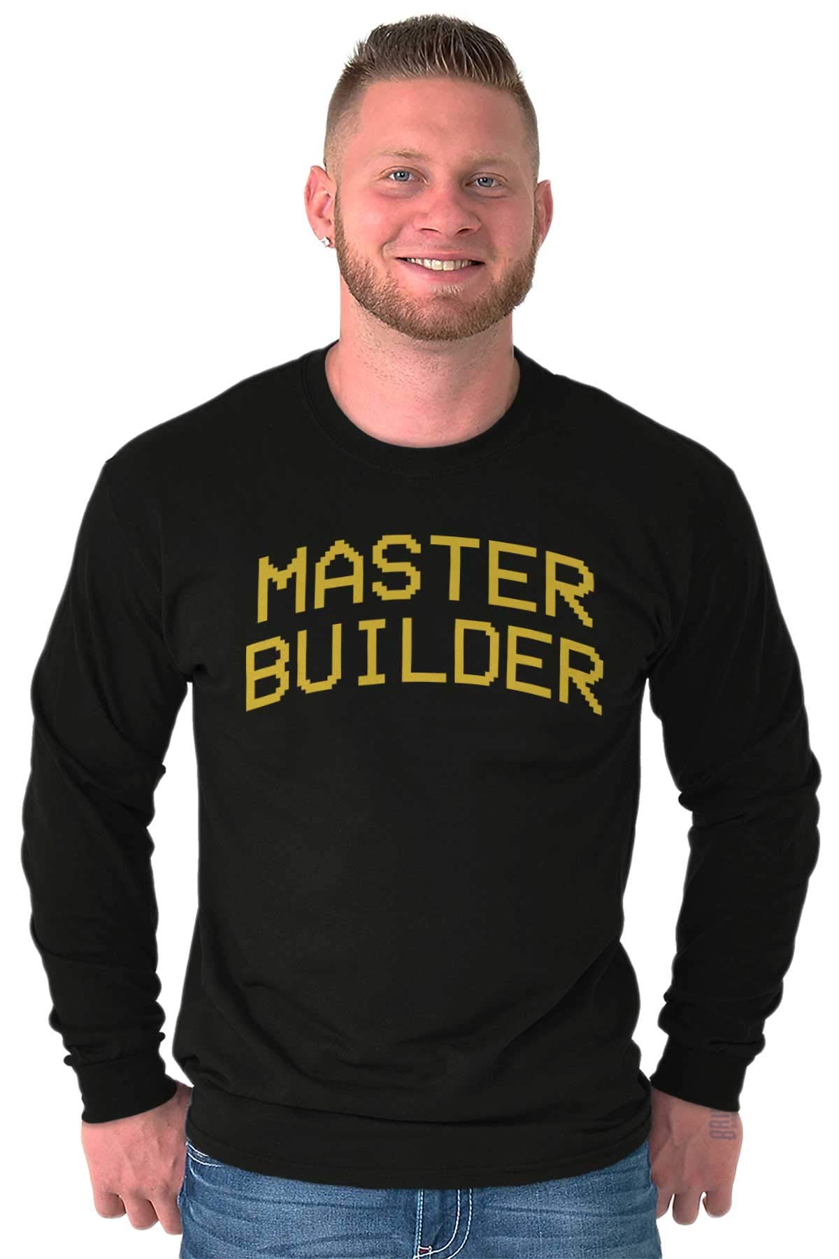 Classic Teaze Master Builder Video Game T-Shirt for Men - Long Sleeve Gamer Shirt - Perfect for Gaming, Cosplay & Casual Wear