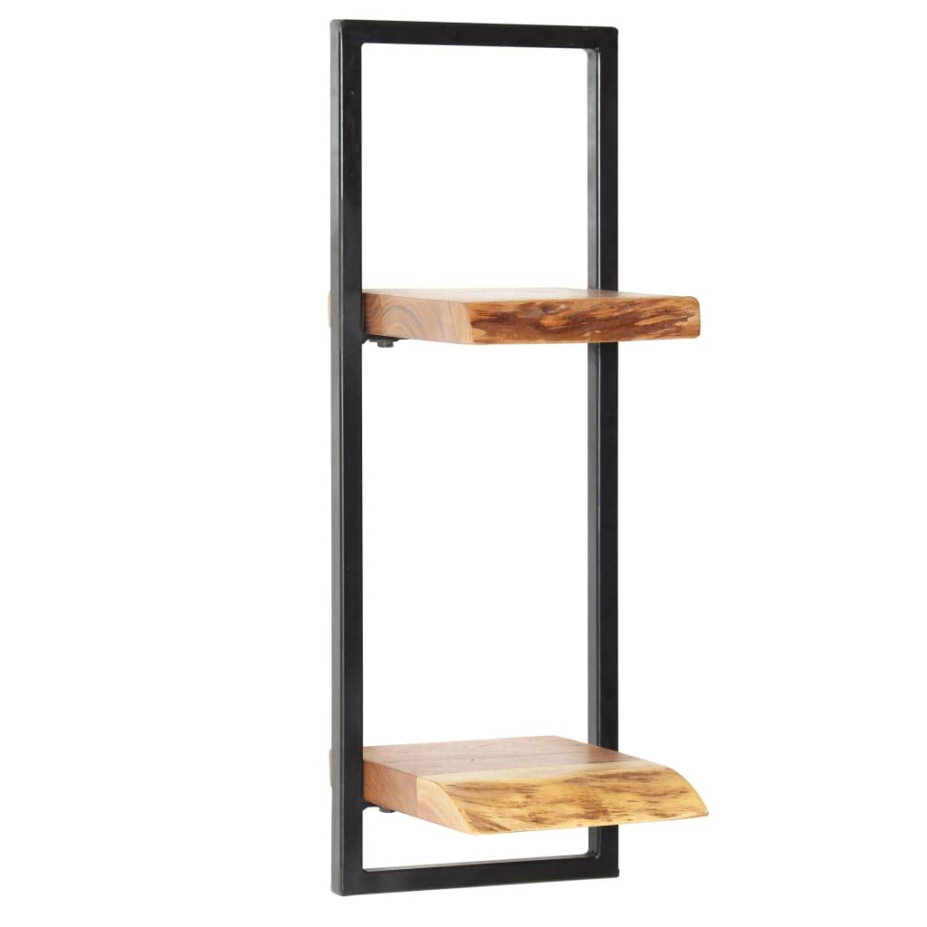 5-Piece Wall Shelf Set - Solid Acacia Wood & Steel Floating Shelves - Perfect for Living Room, Bedroom, Kitchen Storage & Display Decor