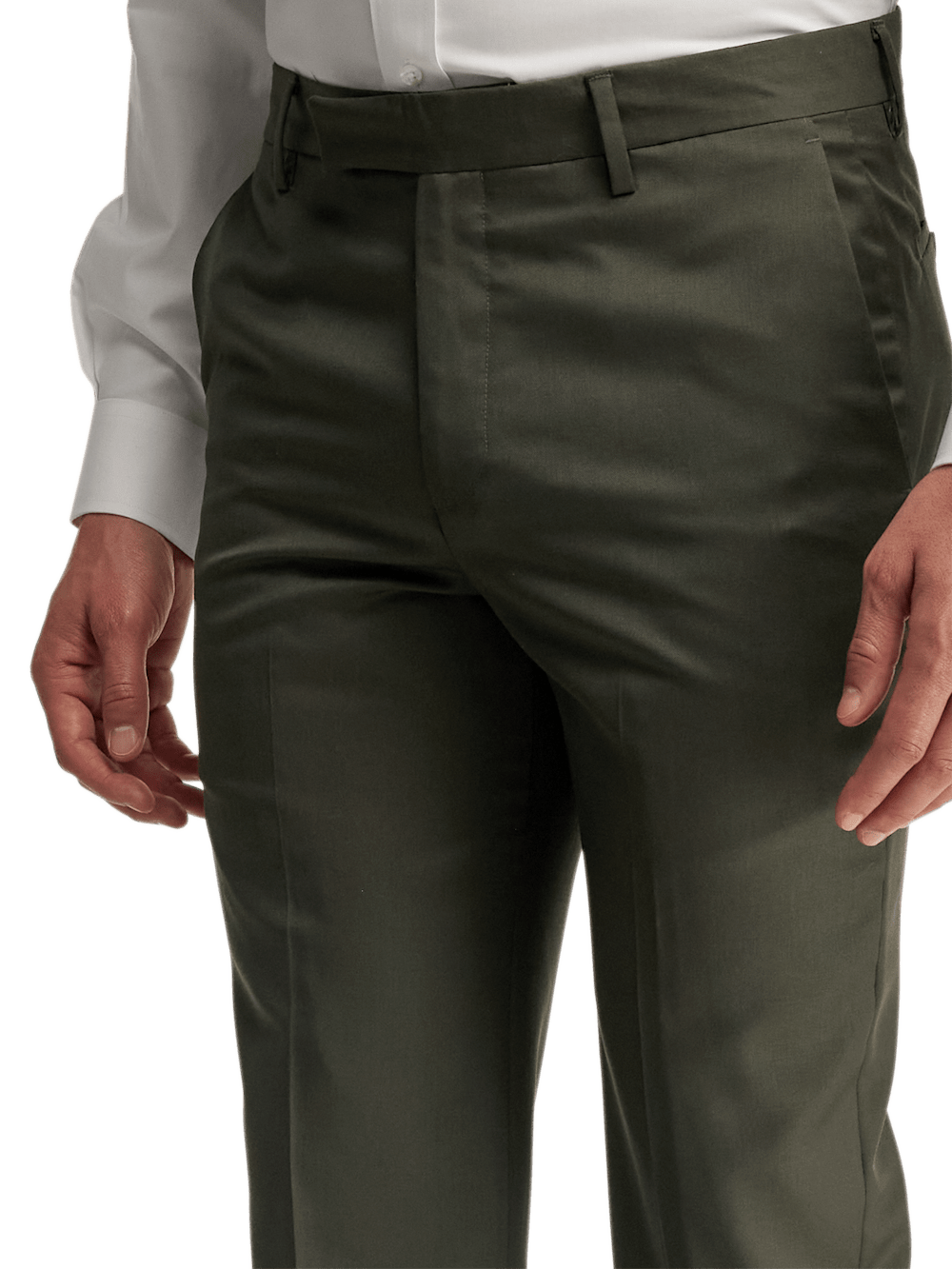 Premium Wool Gabardine Dress Pants for Men - Olive Green | Comfortable & Durable Office & Business Casual Trousers | Perfect for Work, Weddings & Formal Events
