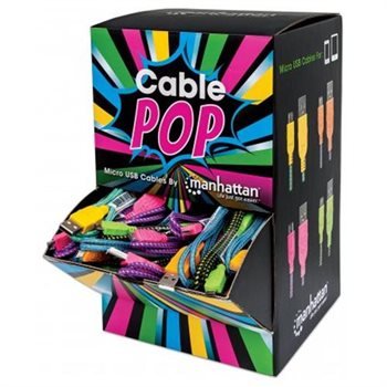 Manhattan Computer Pro USB Braided Cable - 394178 POP Counter Dispenser for Retail Stores & POS Systems | Durable Tangle-Free Charging Cord for Cash Registers, Kiosks & Office Use