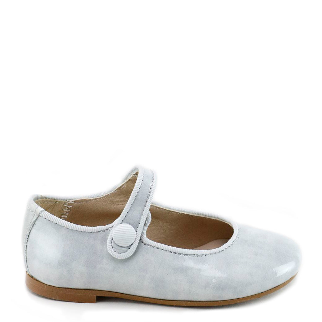Stylish Gray Smoky Patent Mary Jane Shoes for Women - Comfortable & Elegant Flats for Work, Parties & Everyday Wear