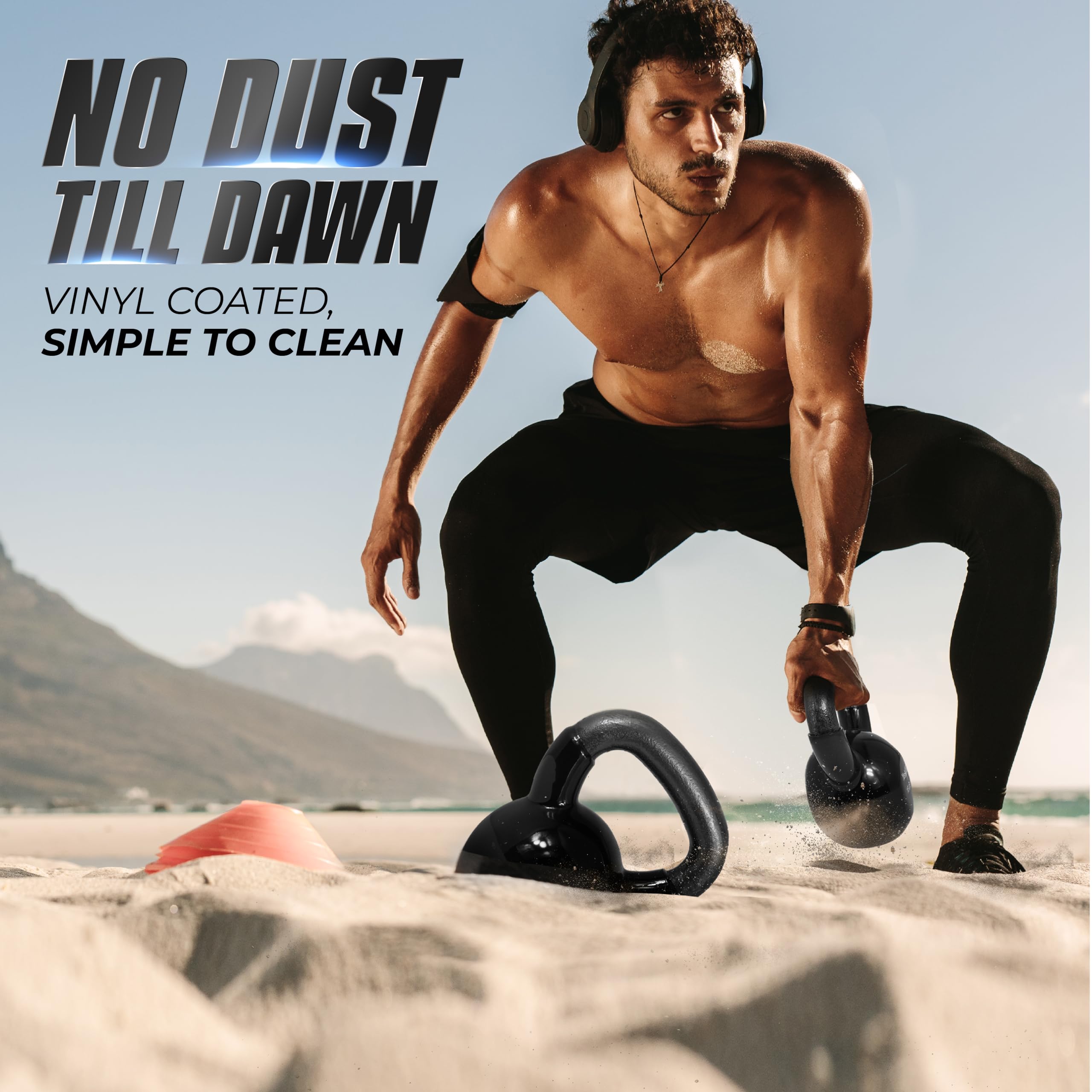 Yes4All Vinyl Coated Kettlebell Set - 5-25lbs Weight Combo for Full Body Workout, Strength Training, HIIT & CrossFit | Home Gym Equipment for Push Ups, Squats & Deadlifts | Perfect for Beginners & Advanced Fitness Enthusiasts