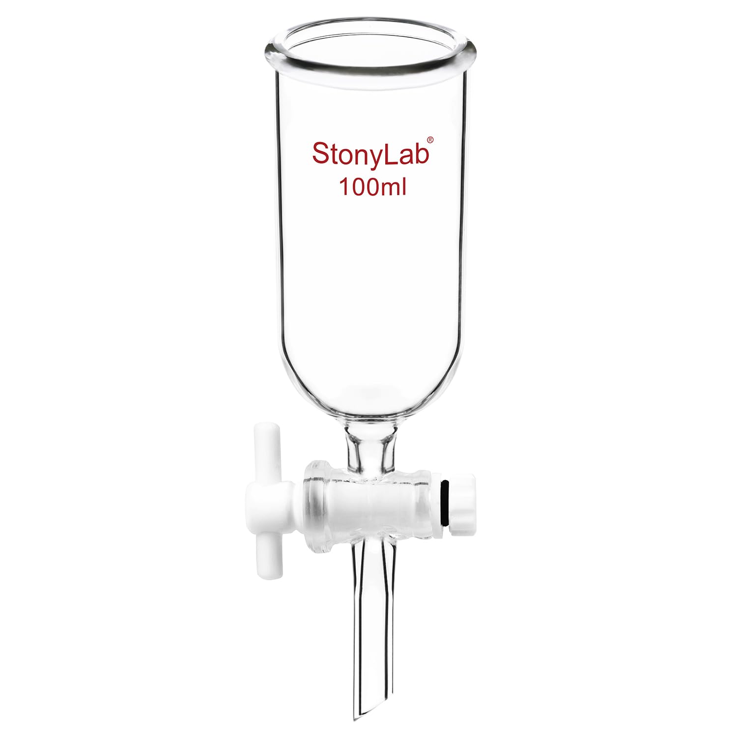 Stonylab 100ml Borosilicate Glass Dropping Funnel with PTFE Stopcock - Premium Lab Burette Funnel for Chemistry Experiments, Essential Oil Mixing & Home DIY Projects