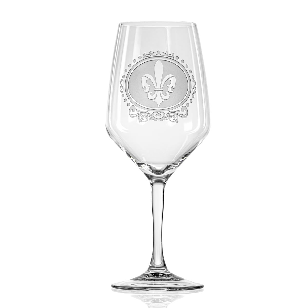 Royal Fleur De Lis 19.5oz All Purpose Wine Glasses - Set of 4 Elegant Stemware for Red, White & Sparkling Wine - Perfect for Dinner Parties, Weddings & Home Decor