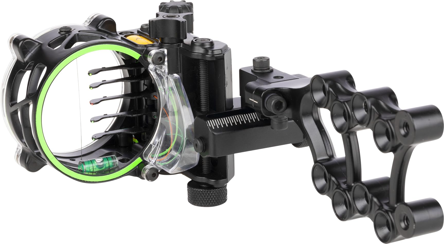 Trophy Ridge Stacked 5 Pin Bow Sight for Archery - Micro Adjustable 5-Pin Sight with .019 & .010 Pins, 2nd/3rd Axis Leveling (Right Hand) - Perfect for Hunting, Target Practice & Outdoor Sports