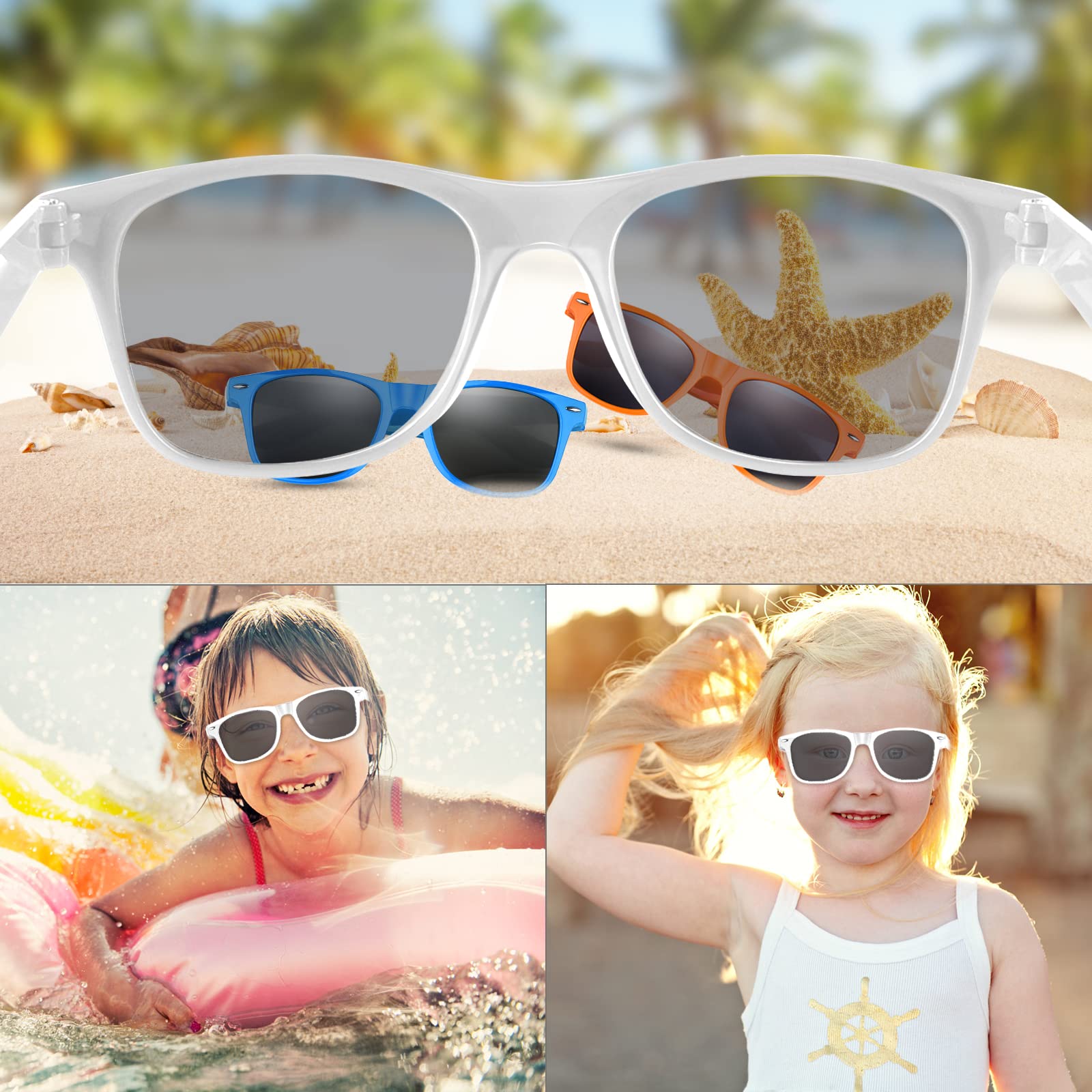 FEPITO Kids Party Sunglasses Bulk Pack - Fun Birthday Party Favors & Supplies for Boys and Girls - Perfect for Birthday Parties, Pool Parties, and Summer Events