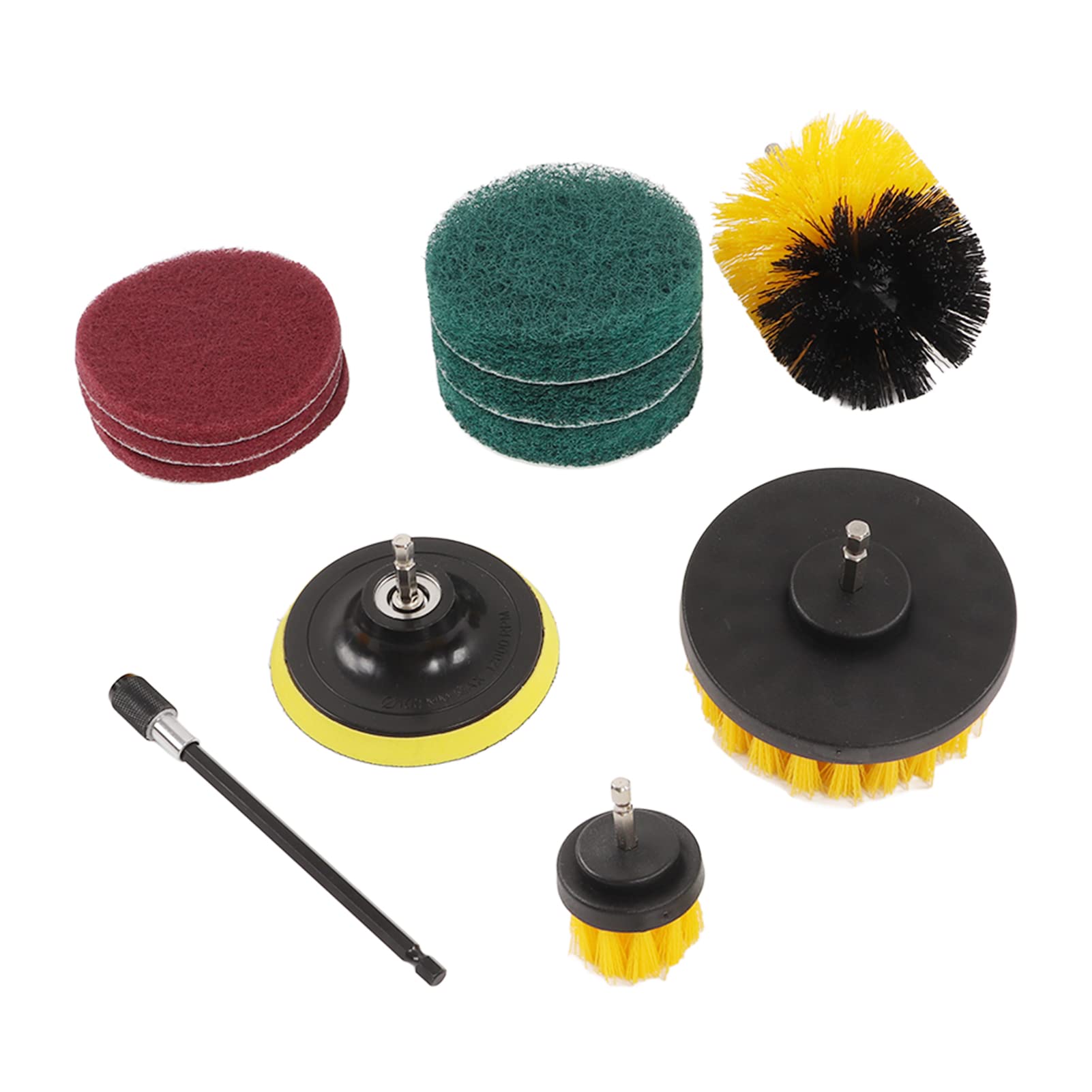 11-Piece Drill Brush Attachment Set - Power Scrubber Brush Pad Kit for Deep Cleaning Windows, Vehicles & Bathrooms | Multi-Surface Cleaning Tool for Home, Car Detailing & Tile Grout