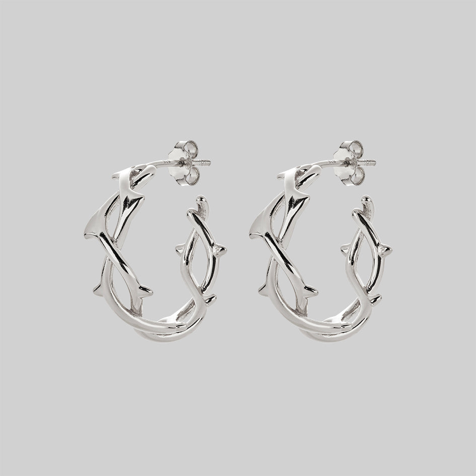 REVIVAL Thorn Hoops Earrings - Sterling Silver Dangle Earrings for Women | Boho Chic Jewelry for Parties, Date Night & Everyday Wear