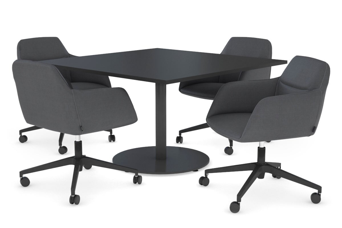 Premium Sapphire Disc Base Rectangle Conference Table - Elegant Boardroom Furniture for Professional Office Meetings & Executive Workspaces