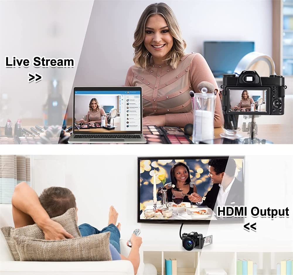 AUBEST 4K Video Camera Camcorder - 48MP Digital Camera with 3