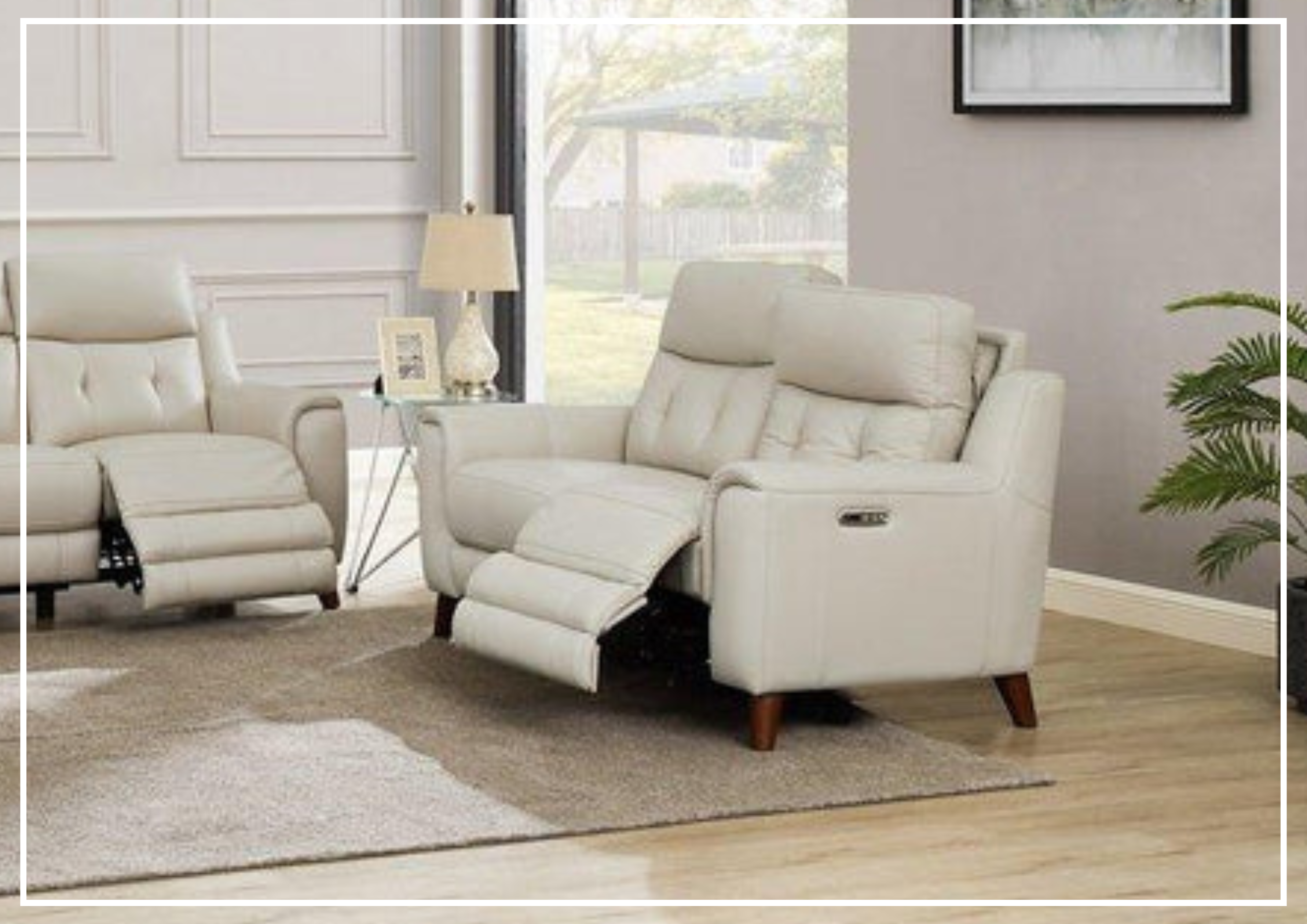 Hydeline Torino Top Grain Leather 2-Seater Power Recliner Sofa with Adjustable Headrest - Perfect for Living Room, Home Theater & Relaxation