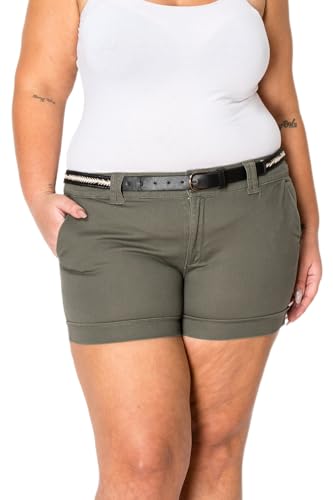 Color Swatch-shorts Olive+belt