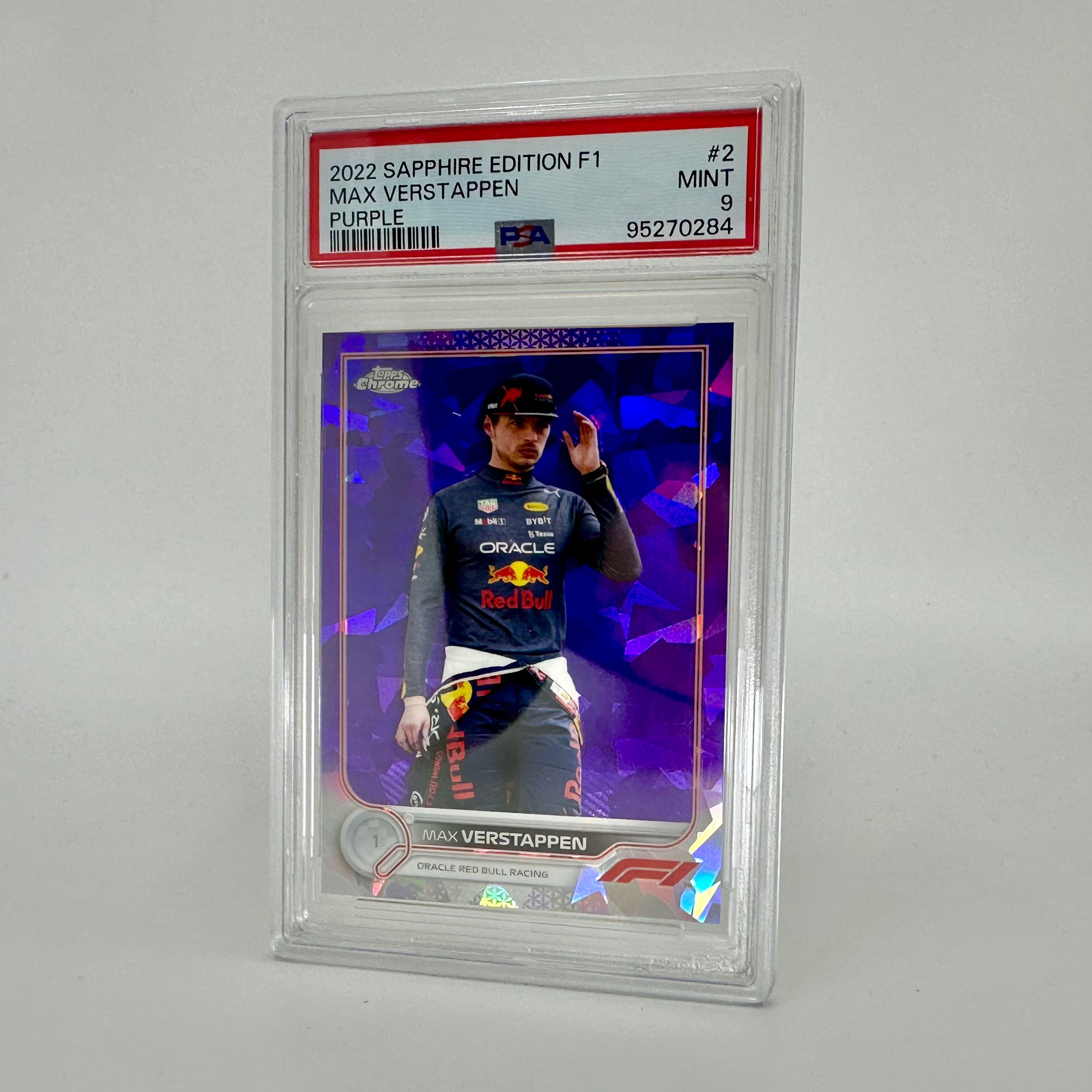 2022 Topps Chrome Sapphire Purple Max Verstappen #2 PSA 9 - Rare F1 Racing Card for Collectors & Sports Memorabilia Enthusiasts (Perfect for Display, Trading, and Investment)