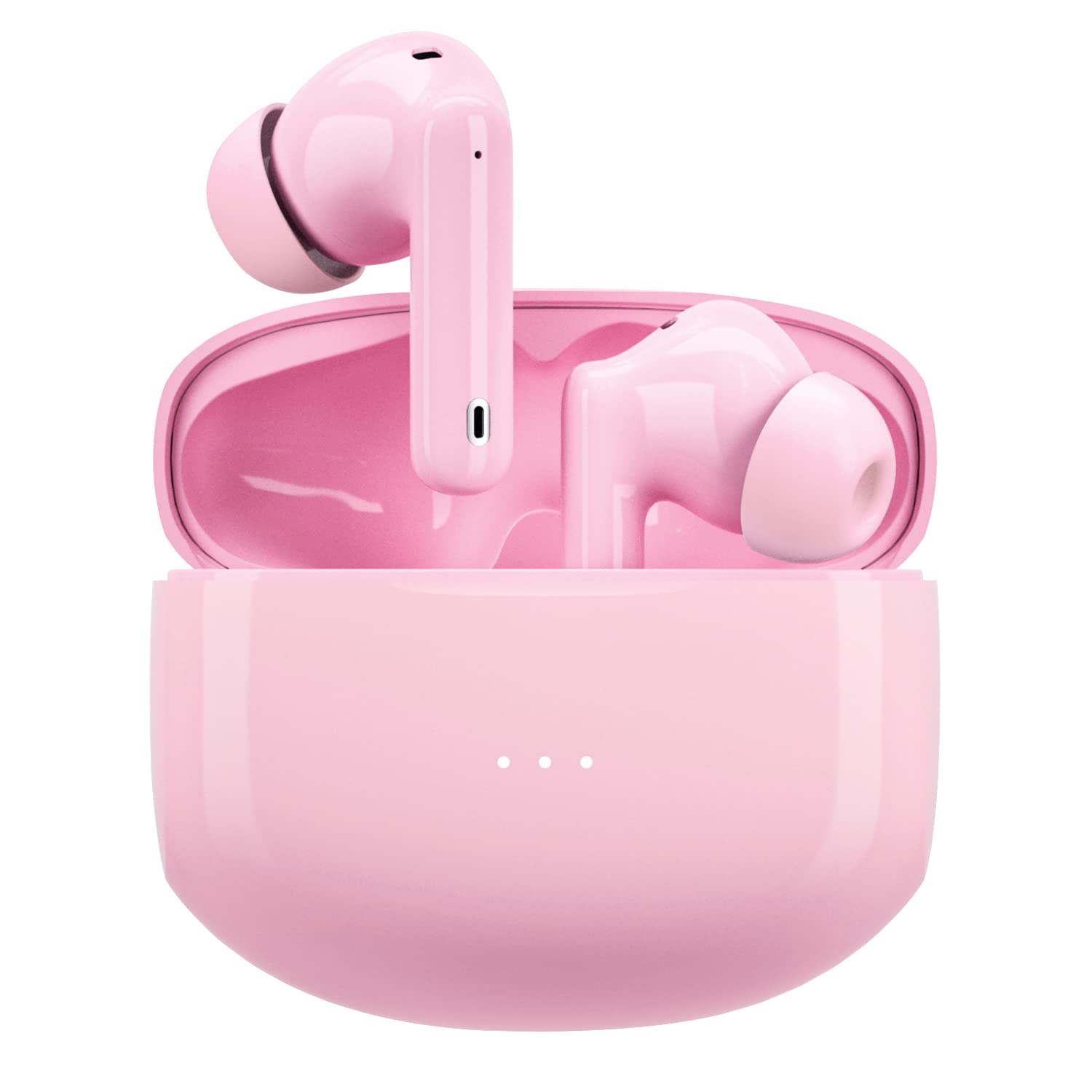 HISOOS Wireless Earbuds Bluetooth 5.0 with Active Noise Cancelling, IPX7 Waterproof in-Ear Headphones with Charging Case - Compatible with iPhone & Android - Perfect for Workout, Running, Travel & Daily Use (Pink) - Great Gift for Women & Teens