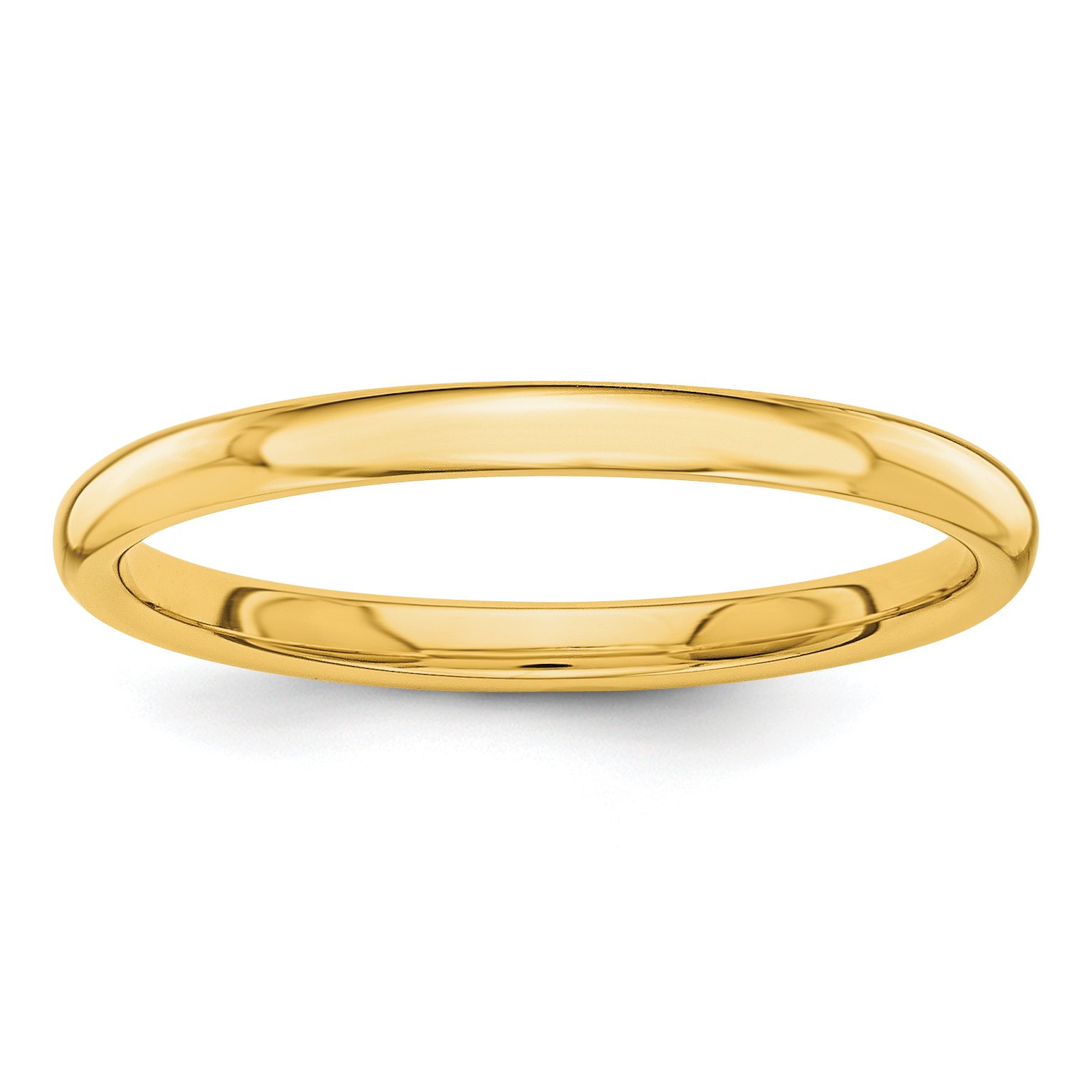 14K Solid Yellow Gold 2mm Polished Wedding Band Ring for Men & Women - Perfect for Engagement, Anniversary, and Everyday Wear