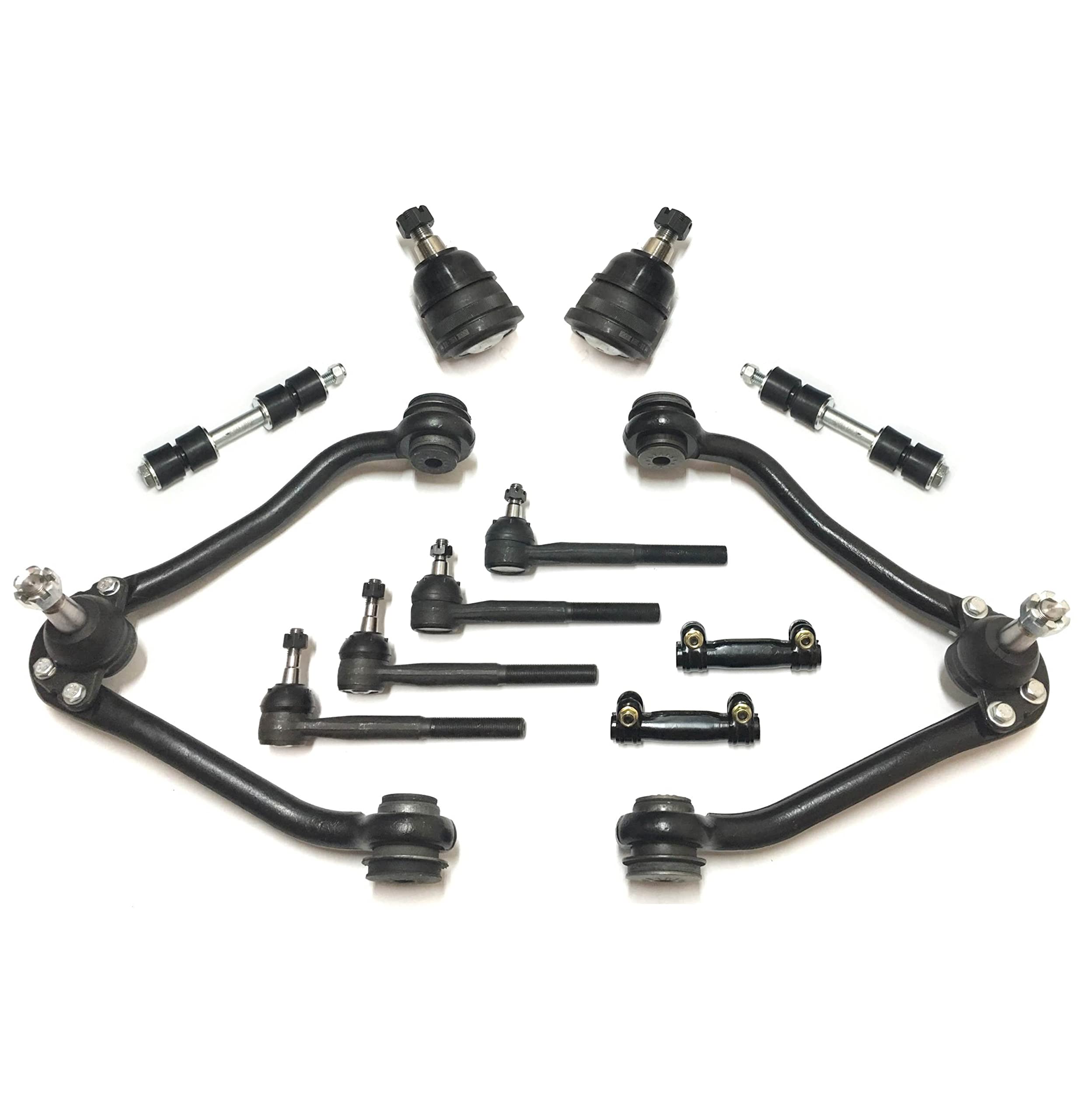 PartsW - 12 Piece Suspension Kit for Chevrolet Express 2500/3500 & GMC Savana 2500 | Includes Control Arms, Lower Ball Joints, Sway Bar Links, Tie Rod Ends & Adjusting Sleeves | Perfect for Smooth Rides & Off-Road Adventures