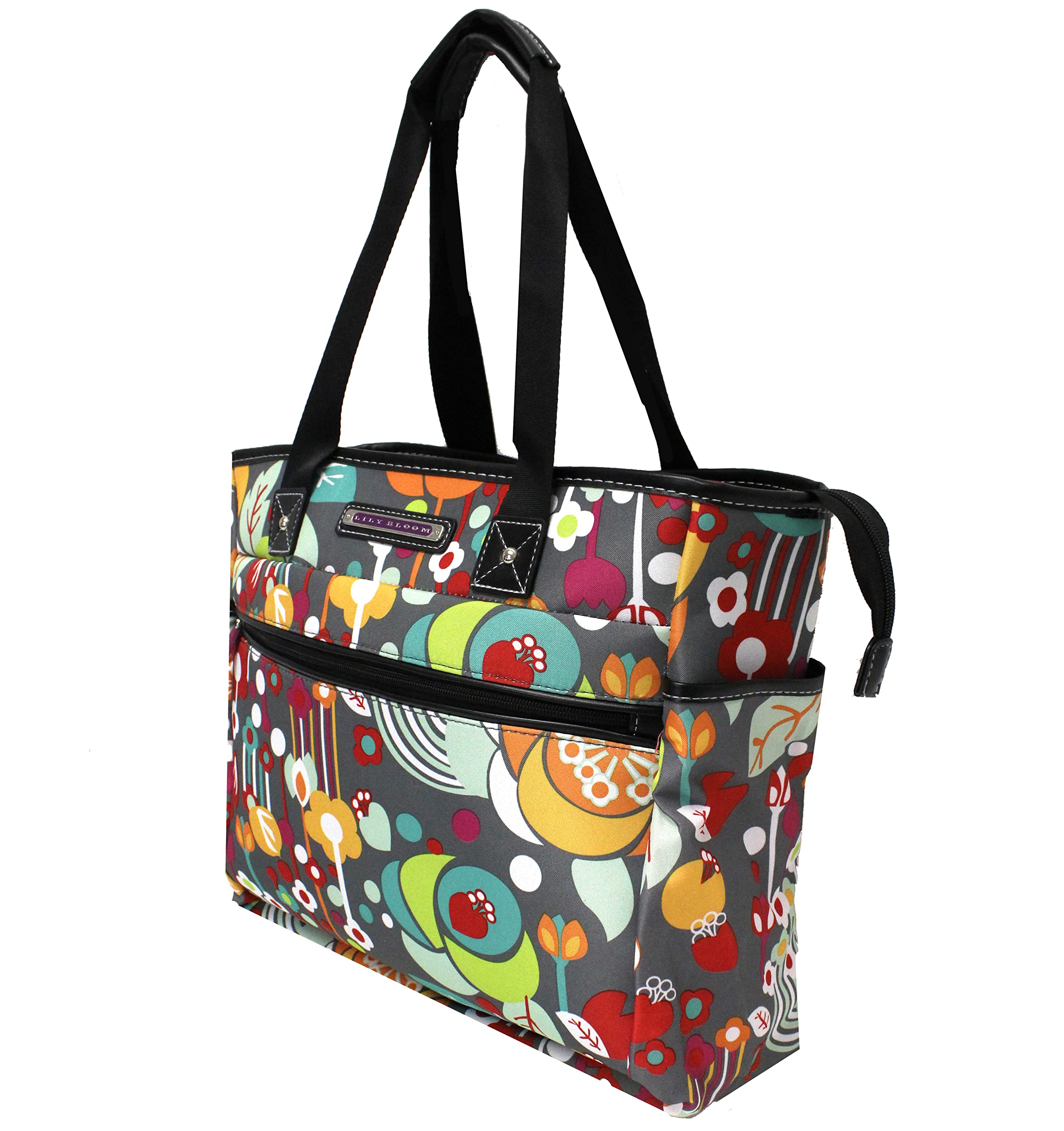 Lily Bloom Women's Large Capacity Tote Bag - Stylish Patterned Satchel Shoulder Handbag for Work, Travel & Everyday Use