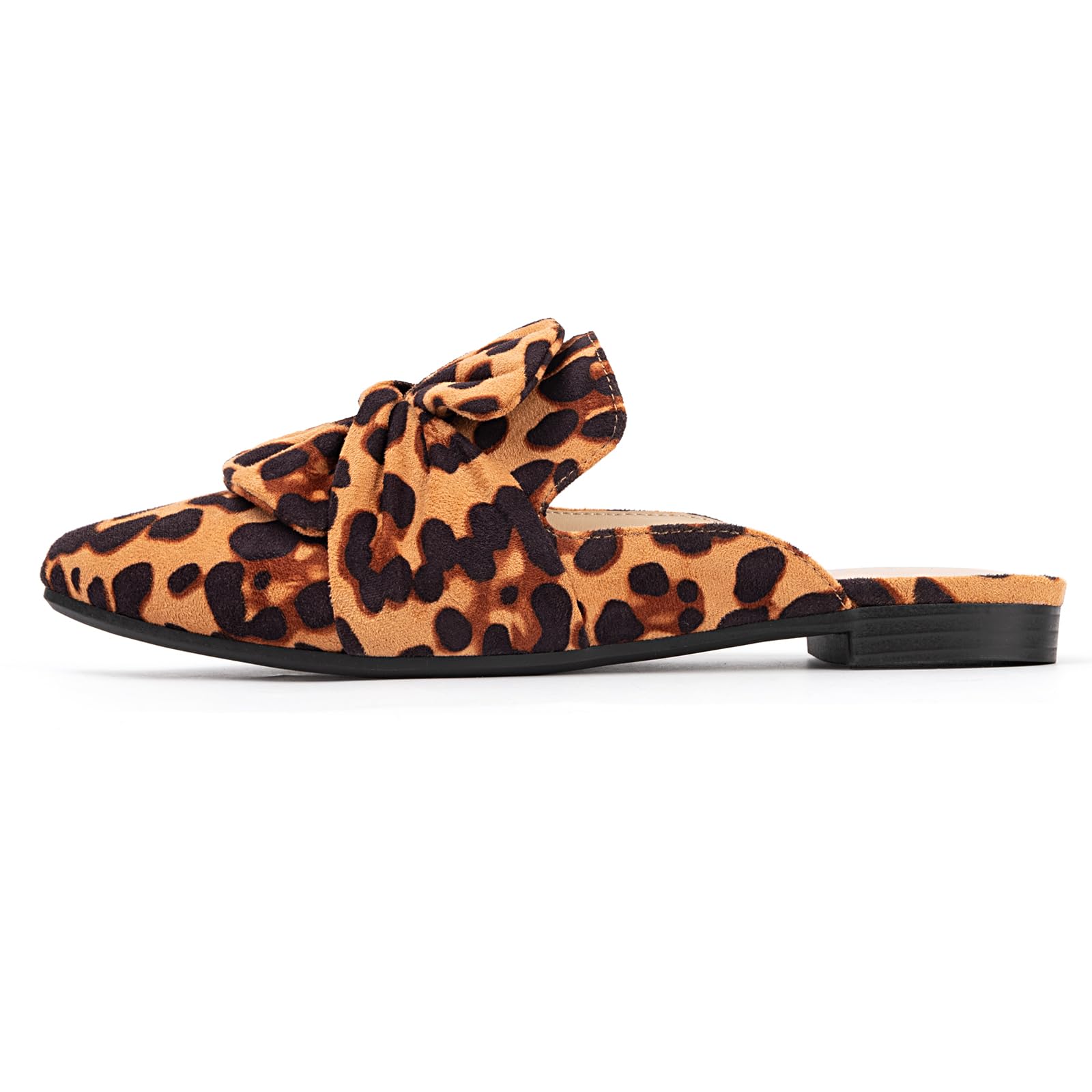 Women's Pointed Toe Mules - Comfortable Slip On Loafers with Bow Design | Backless Flats for Casual Wear, Office & Summer Outfits