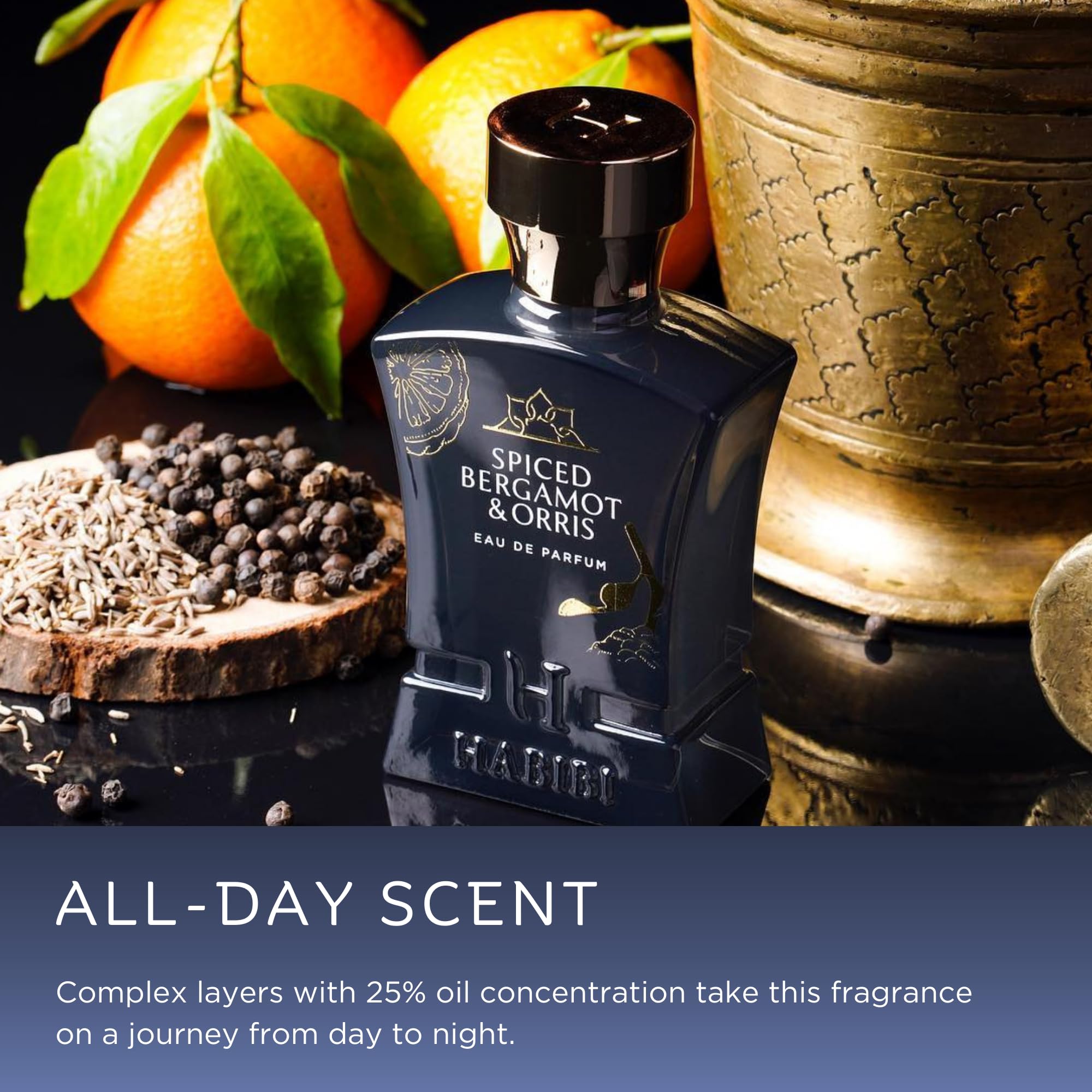 Premium Spiced Bergamot & Orris Arabian Cologne for Men - Long Lasting Eau De Parfum (2.5 Oz) with Sweet & Spicy Notes of Sage & Oud - Perfect for Date Nights, Special Occasions & Daily Wear