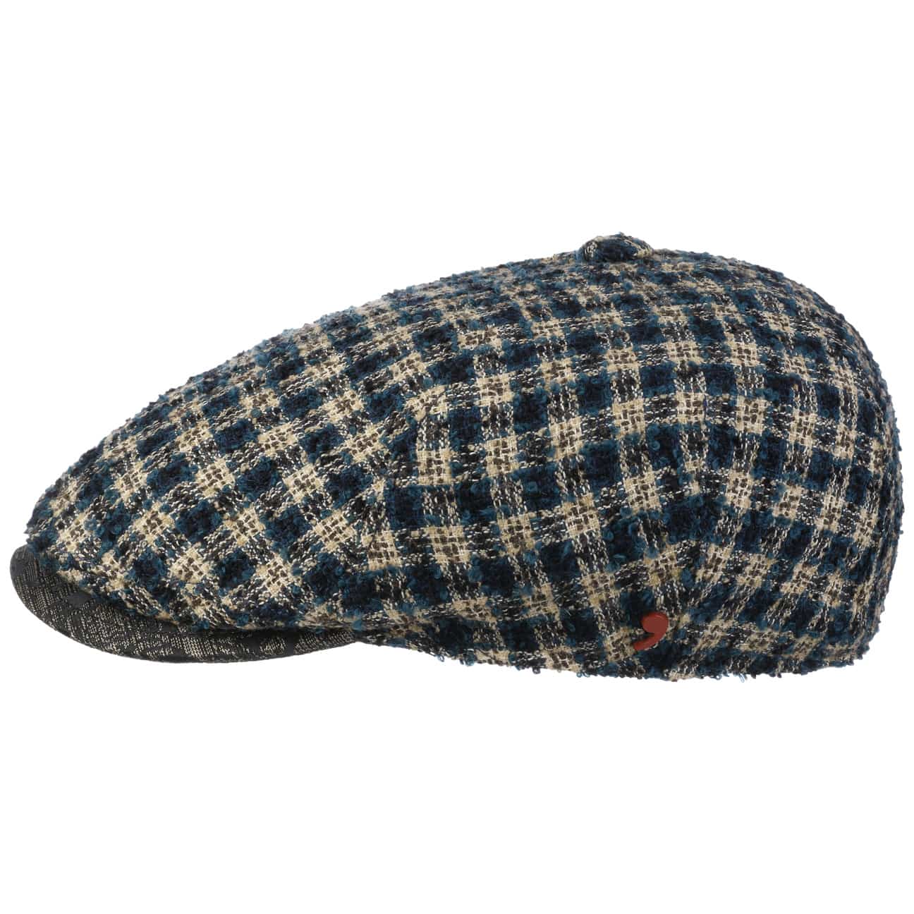 Alfonso D'Este Landio Boucle Check Flat Cap - Stylish Wool Blend Newsboy Hat for Men & Women | Perfect for Casual Outfits, Fall Fashion & Outdoor Activities