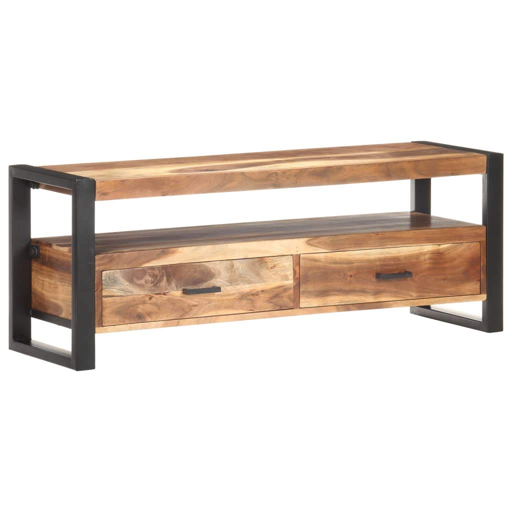 Modern TV Stand with 2 Drawers & Open Shelf - 47.2