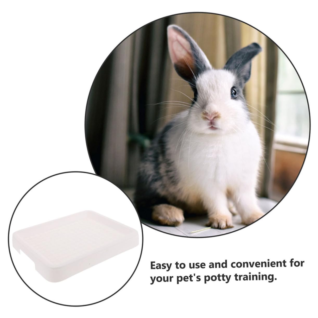 Plastic Rabbit Litter Box - Odor Control Toilet for Bunny, Guinea Pig, Chinchilla & Hamster | Small Pet Potty Training Solution for Cage or Playpen