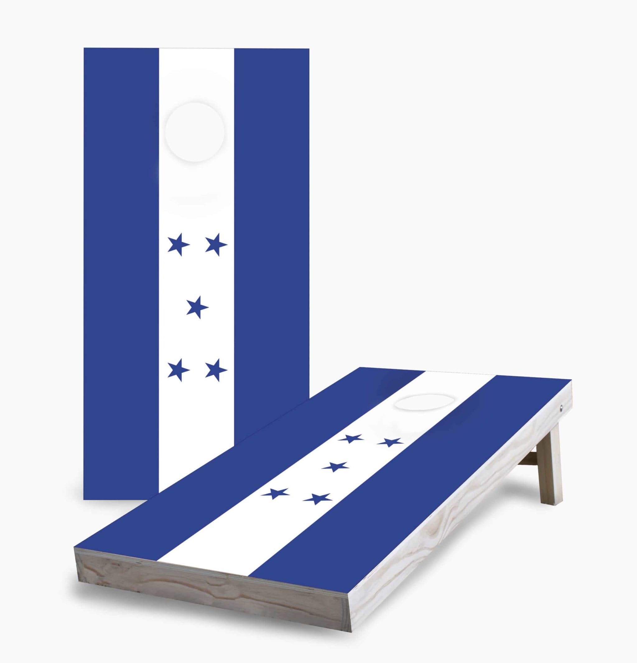 Premium Honduran Flag Cornhole Game Set - 2 Boards & 8 Bean Bags - Outdoor Lawn Games for Backyard, Tailgating, and Parties