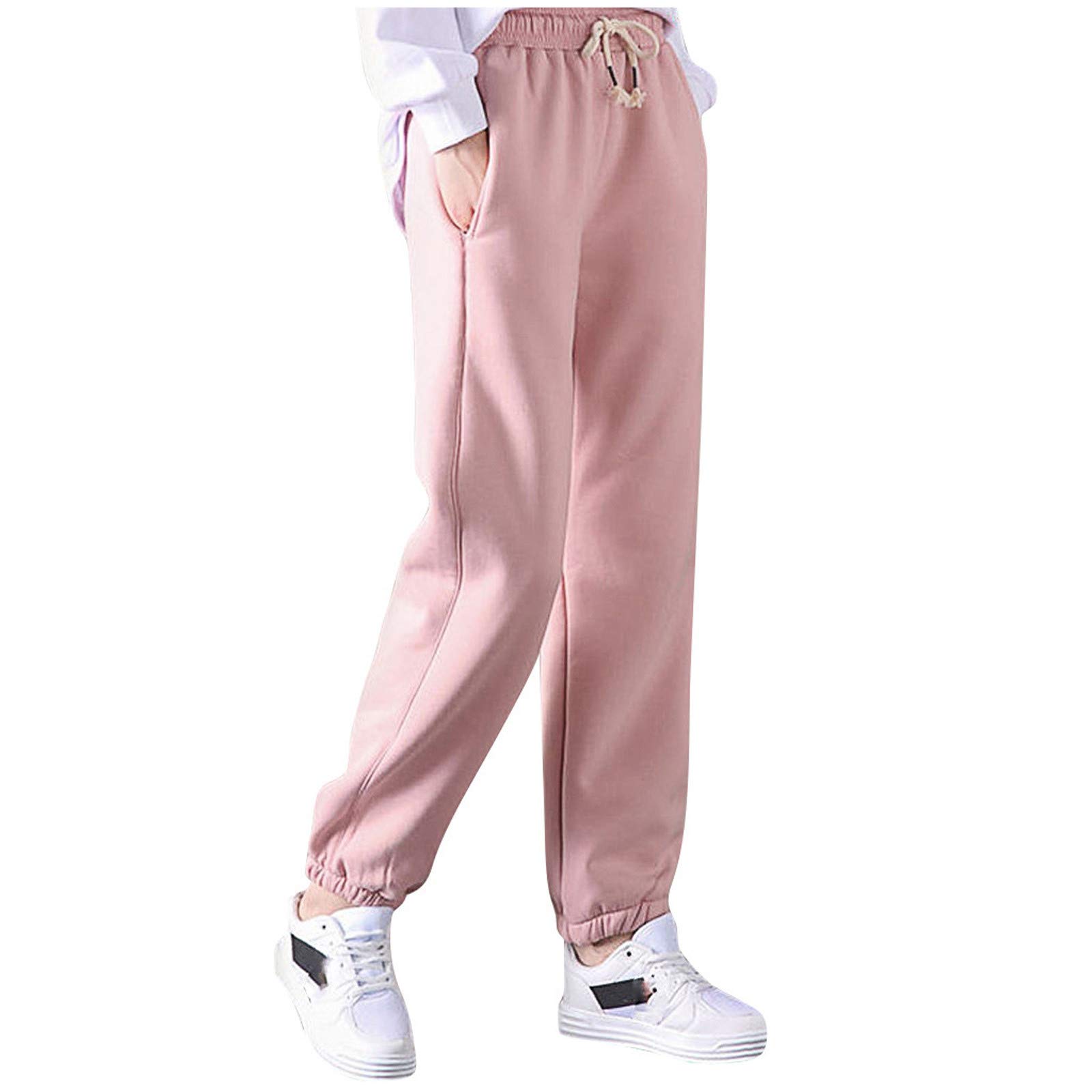 Stylish Women's Velvet Harem Pants with Lace-Up Detail - Elastic Waist Comfortable Casual Sweatpants for Lounge, Workout & Everyday Wear