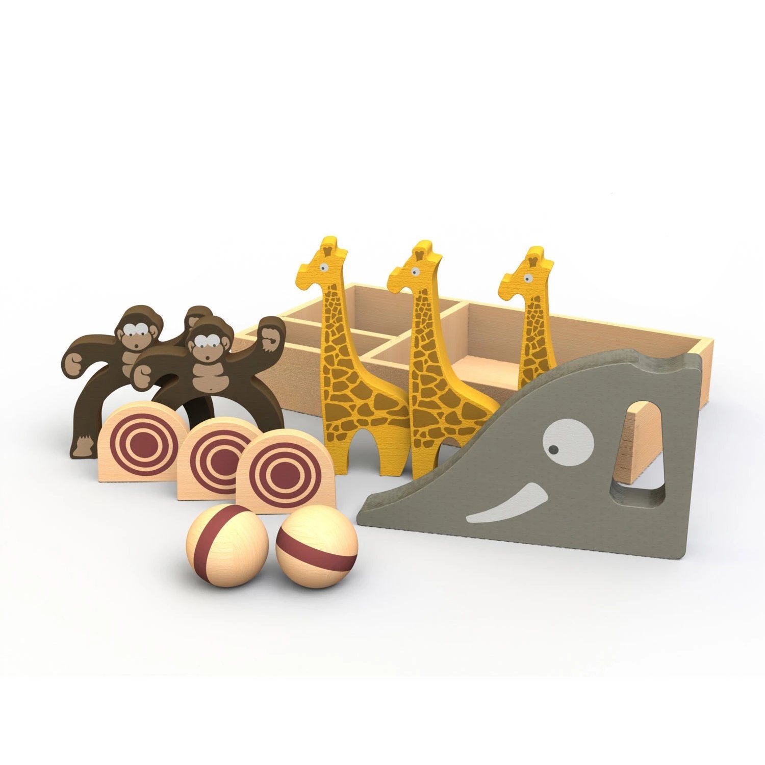 BeginAgain Safari Bowl - Wooden Animal Puzzle Toy for Toddlers, Kids Learning & Educational Game - Perfect for Preschool Playtime & Travel Activities