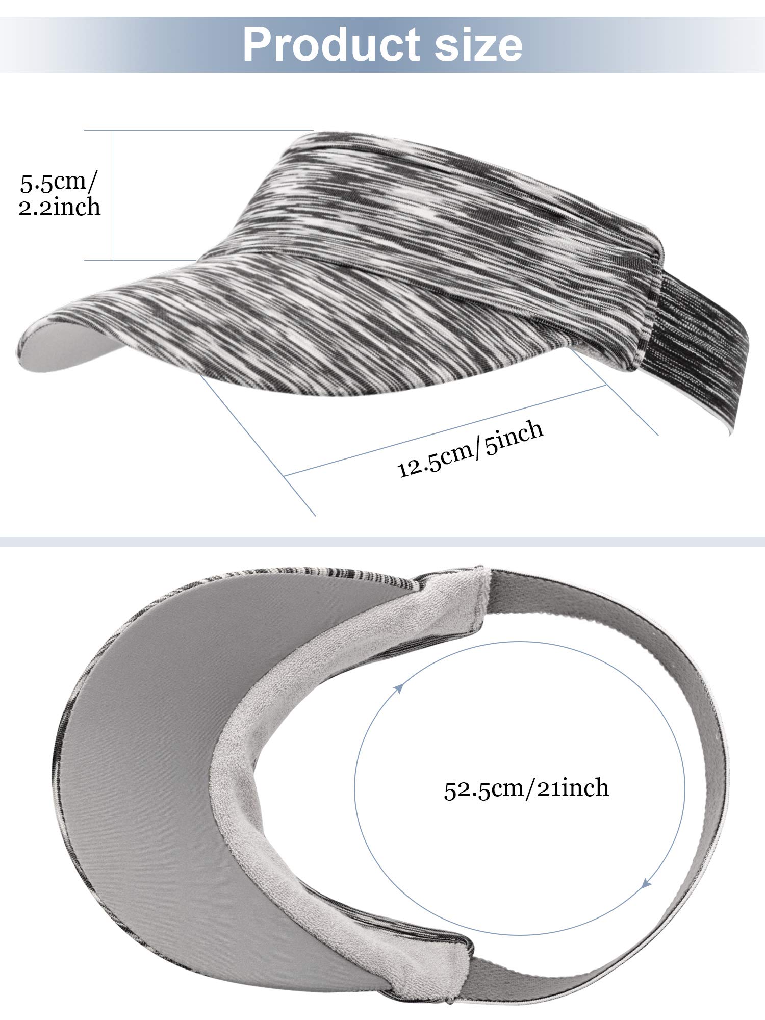 SATINIOR 3 Pack Women's Sports Visor Hats - Lightweight Quick-Dry Sun Visor Cap for Golf, Tennis & Running - UV Protection & Adjustable Headband - Perfect for Outdoor Activities & Summer Sports