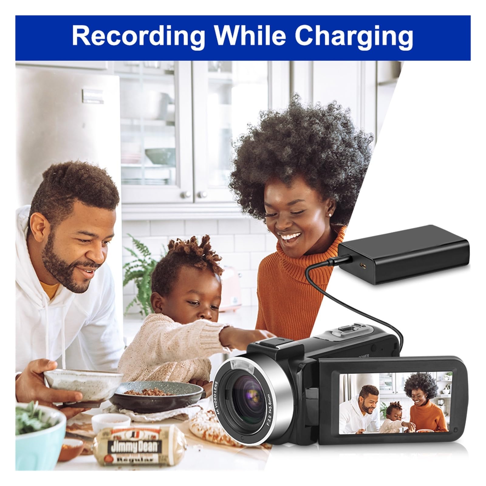 4K WiFi Camcorder with Auto Focus - MZZYG Digital Video Camera for Vlogging, YouTube Streaming & Outdoor Photography, Includes 16GB SD Card - Perfect for Travel, Sports & Live Broadcasting
