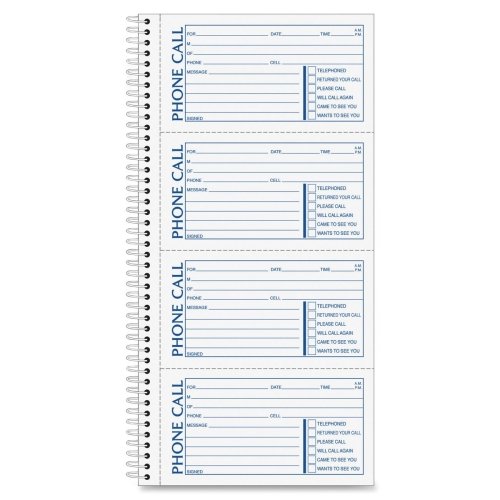 Spiral Bound Phone Message Books for Office & Home - Call Log Notepad with Durable Cover for Receptionists, Customer Service & Personal Use