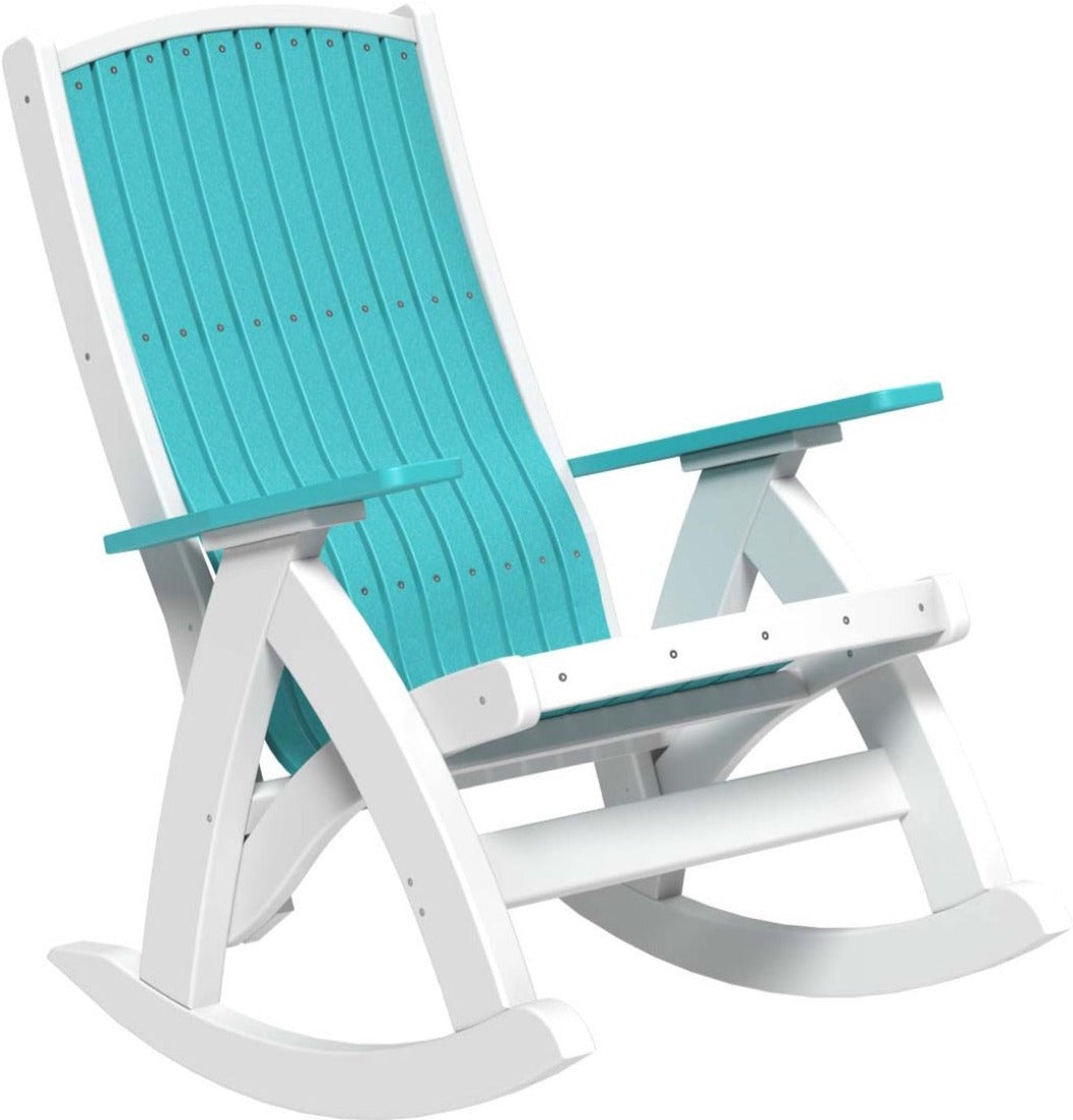 LuxCraft Comfort Rocker Recliner Chair - Ergonomic High Back Rocking Chair with Padded Armrests & Lumbar Support for Living Room, Bedroom, Nursery - Perfect for Relaxing, Reading & Nursing