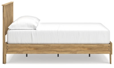 Bermacy Full Platform Panel Bed - Modern Wooden Bed Frame with Storage, Queen Size, Sturdy & Easy Assembly - Perfect for Small Bedrooms, Guest Rooms & Apartments