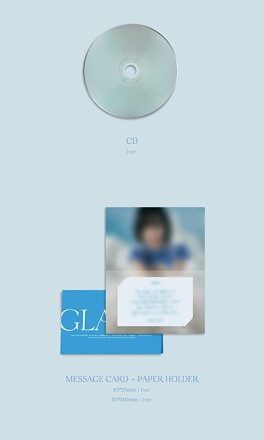 IZ*ONE JO YURI [GLASSY] 1st Single Album - CD, Folded Poster, 64p Photo Book, Message Card, Paper Holder, Photo Cards, Lenticular Card & Sticker Set | K-Pop Collectible for Fans, Gift Idea, Music Enthusiasts