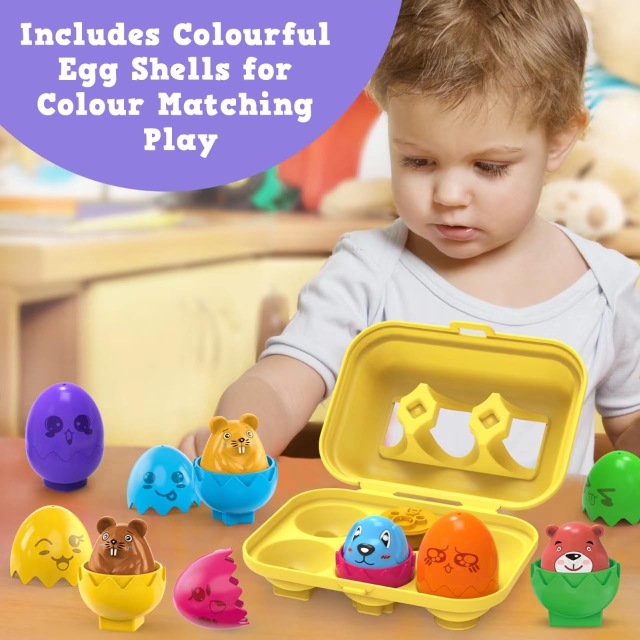 Montessori Animal Matching Eggs Toy for Toddlers 1-3 Years - Easter Basket Stuffers & Learning Sorting Game for Babies 6-18 Months | Perfect for Easter Gifts, Early Childhood Education & Sensory Play