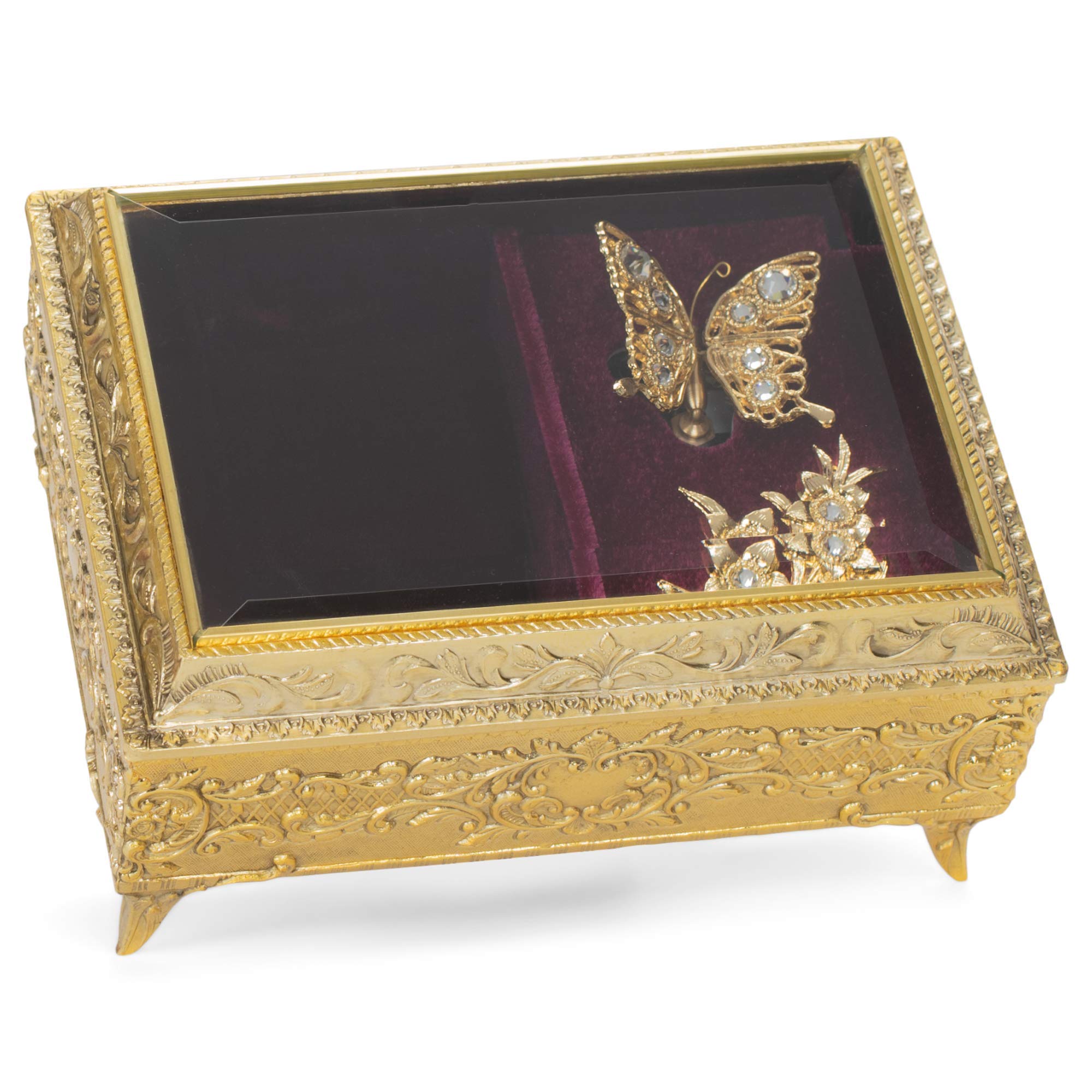 Swarovski Crystal Butterfly Music Jewelry Box - Clair De Lune Gift for Women