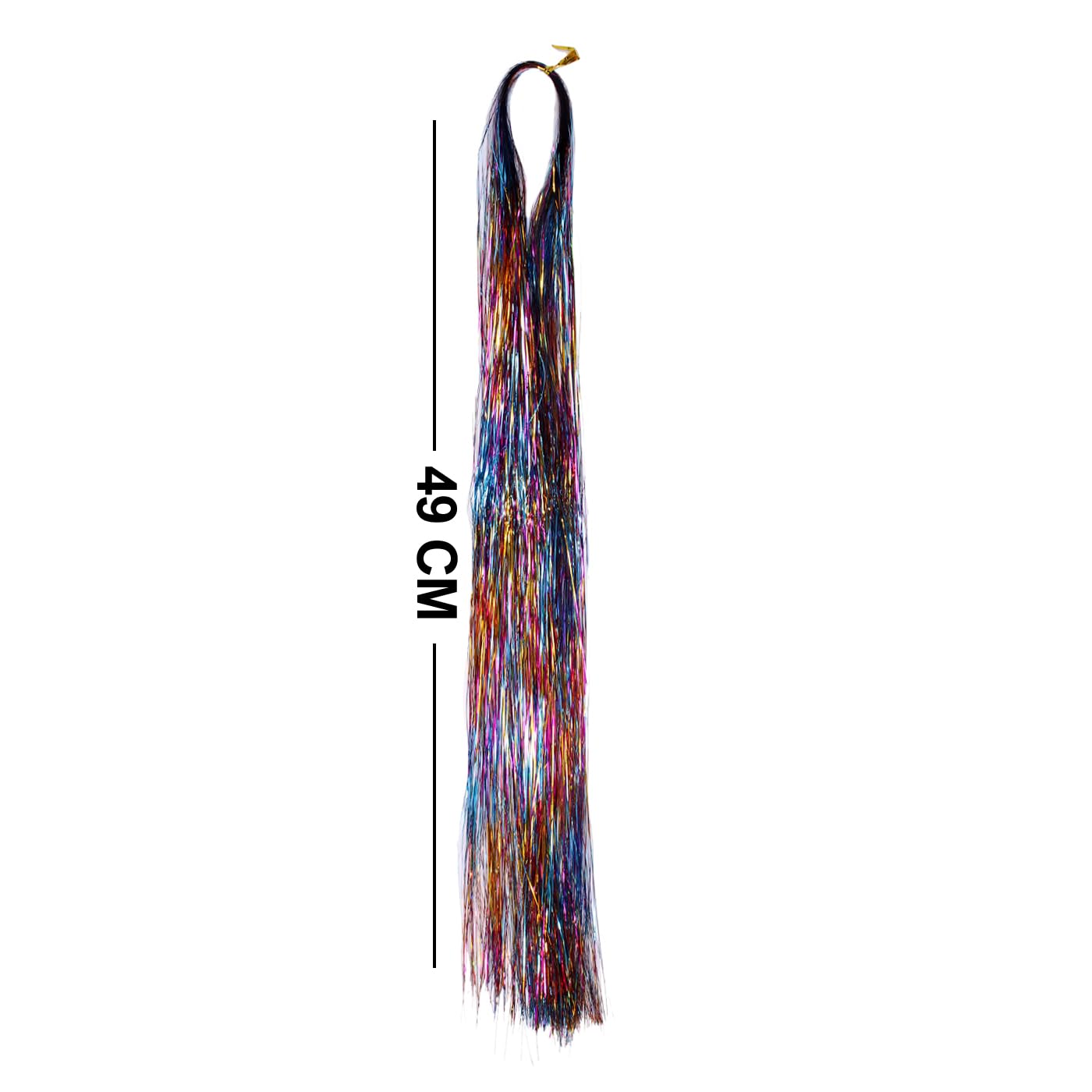 Kabello Glitter Tinsel Hair Extensions - Shimmering Multicolor Clip-in Hair Accessories for Parties, Raves & Festivals | Eye-Catching & Reusable