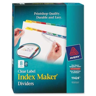 Index Maker Punched Clear Label Tab Dividers - Durable Plastic Page Markers for Office, School, and Home Organization | Perfect for Binders, Notebooks & Filing Systems